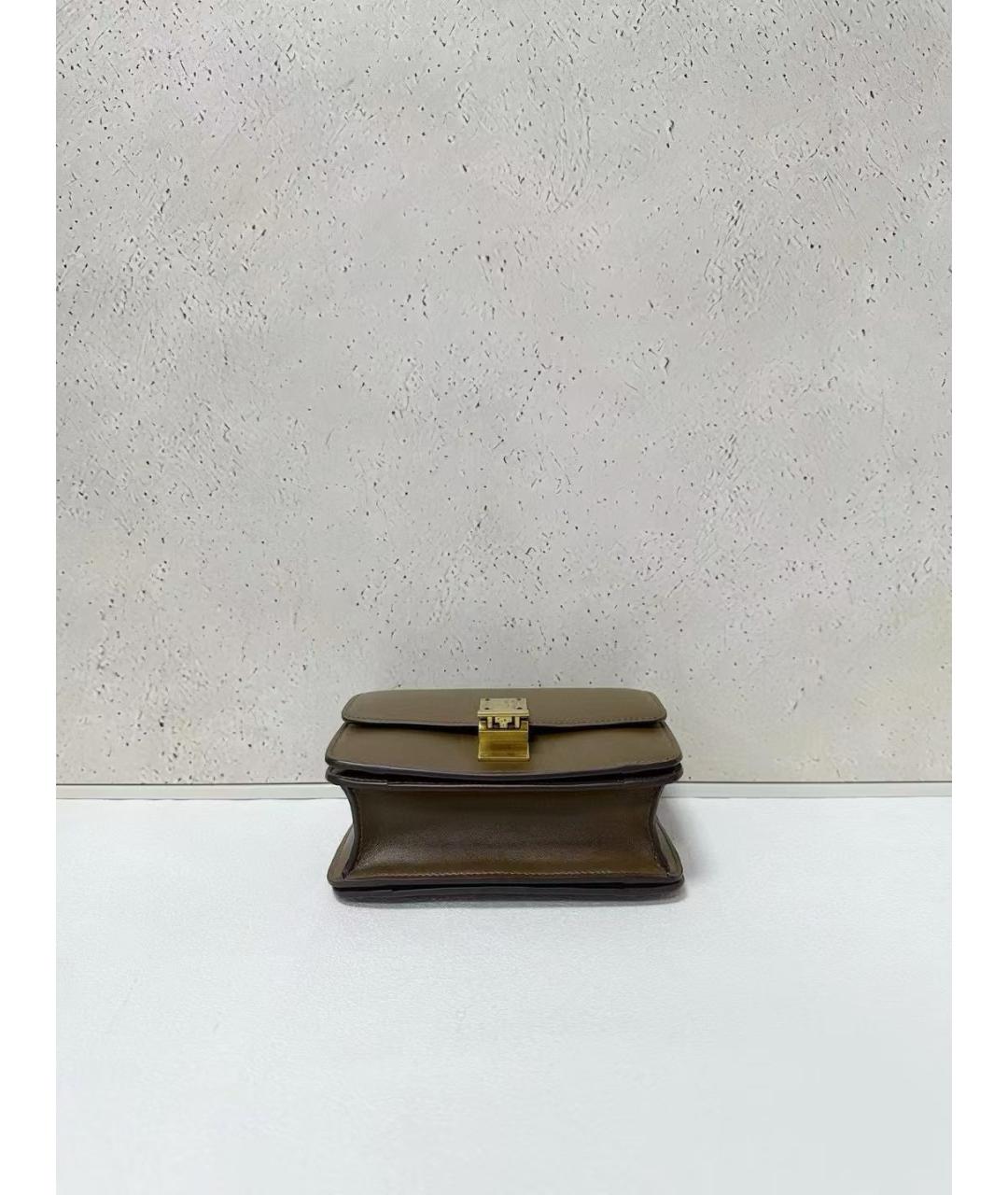 CELINE Коричневая кожаная сумка через плечо, фото 5
