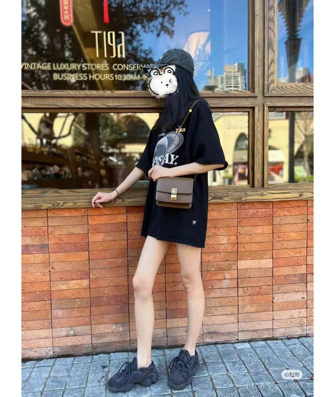 CELINE Коричневая кожаная сумка через плечо, фото 6