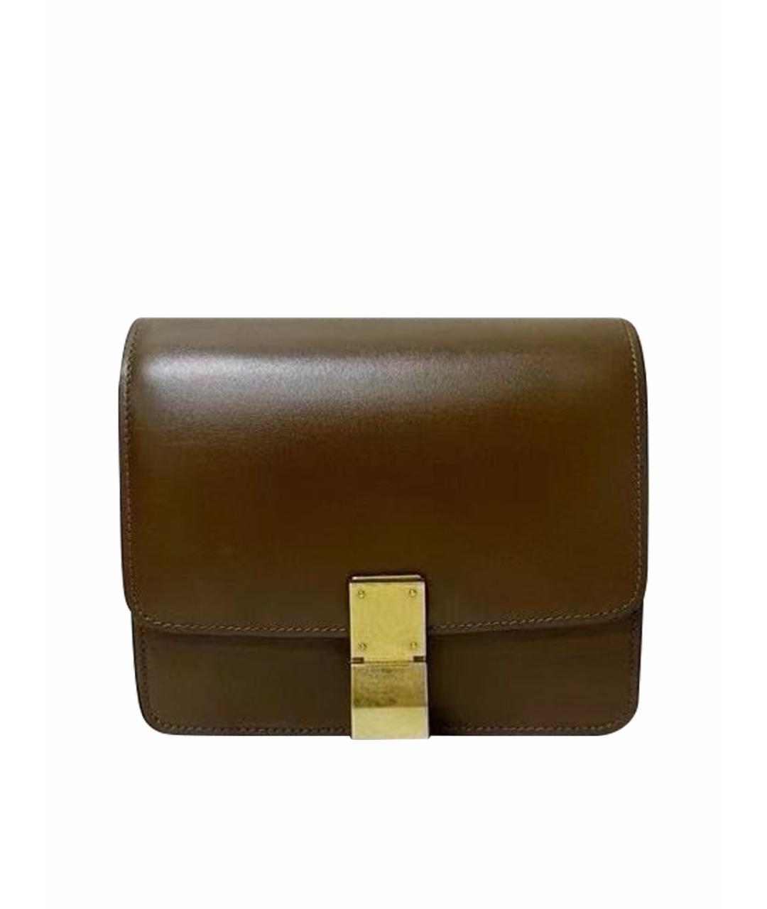 CELINE Коричневая кожаная сумка через плечо, фото 1