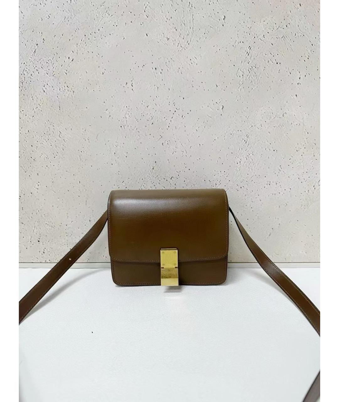 CELINE Коричневая кожаная сумка через плечо, фото 7