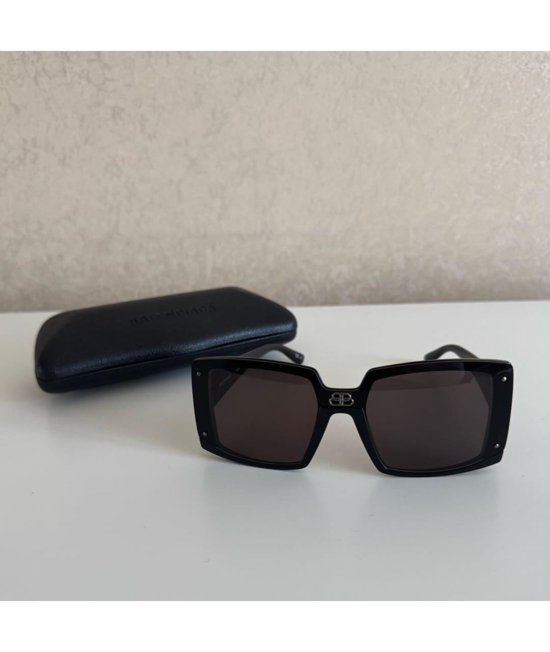 BALENCIAGA Черные пластиковые солнцезащитные очки, фото 6