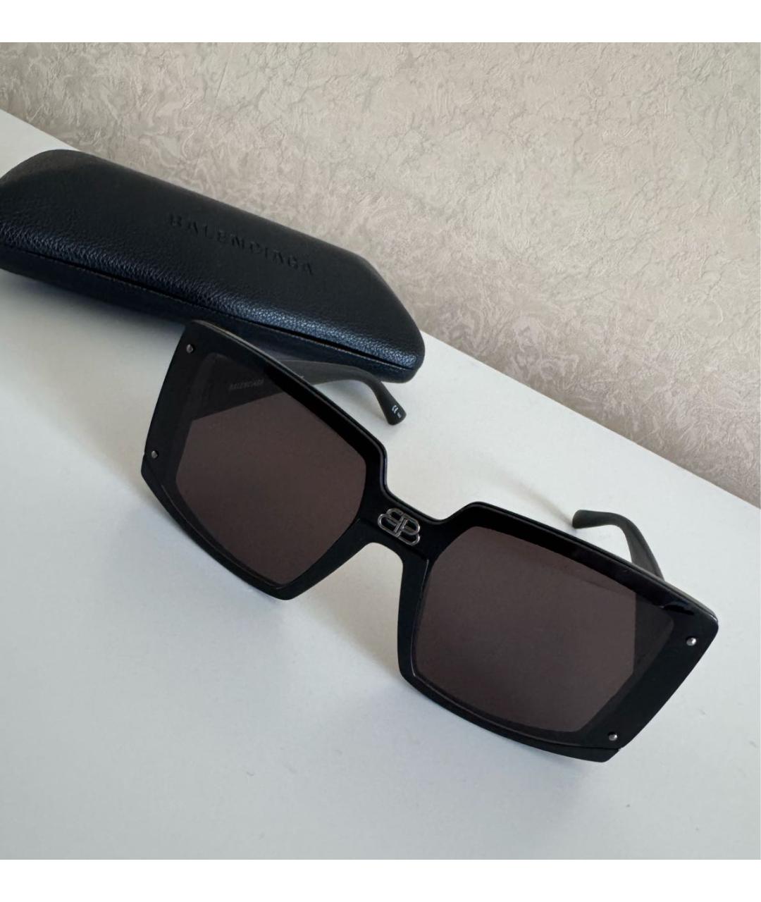 BALENCIAGA Черные пластиковые солнцезащитные очки, фото 2