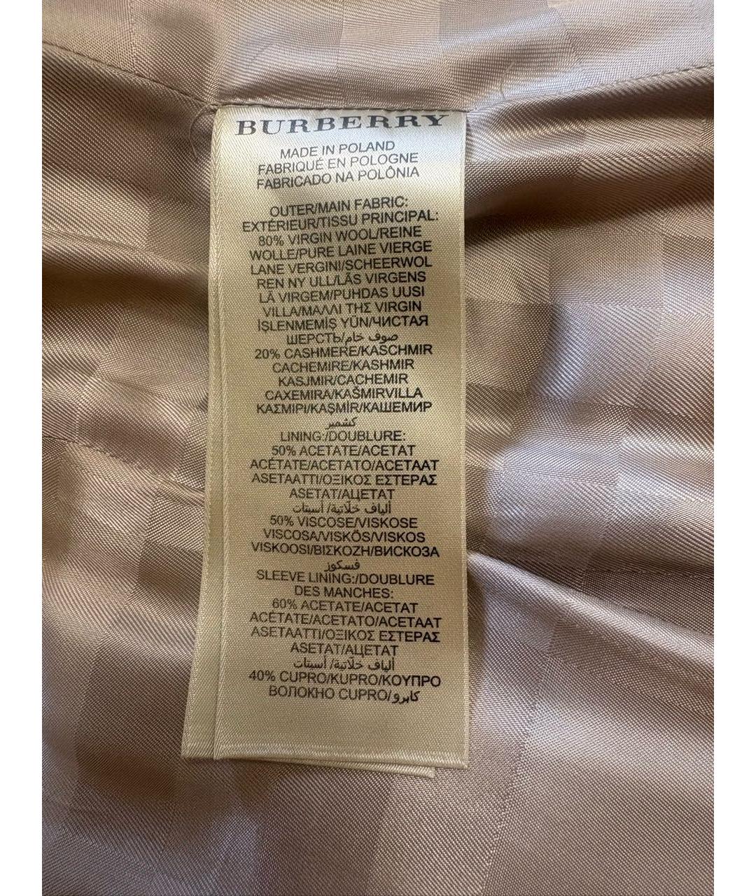 BURBERRY Серое шерстяное пальто, фото 6