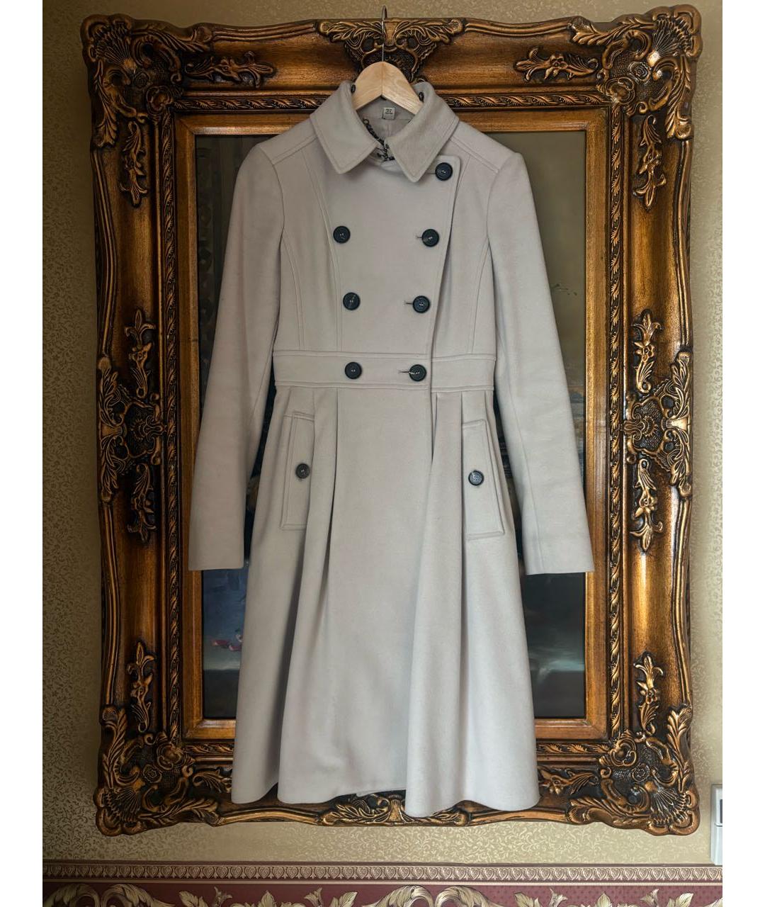BURBERRY Серое шерстяное пальто, фото 7