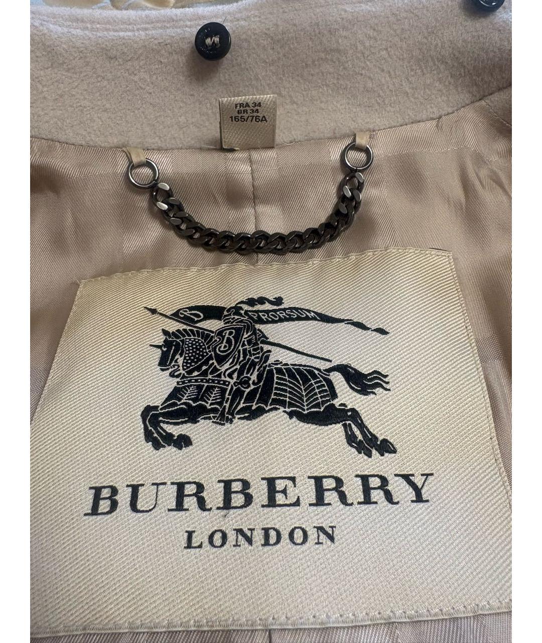 BURBERRY Серое шерстяное пальто, фото 3