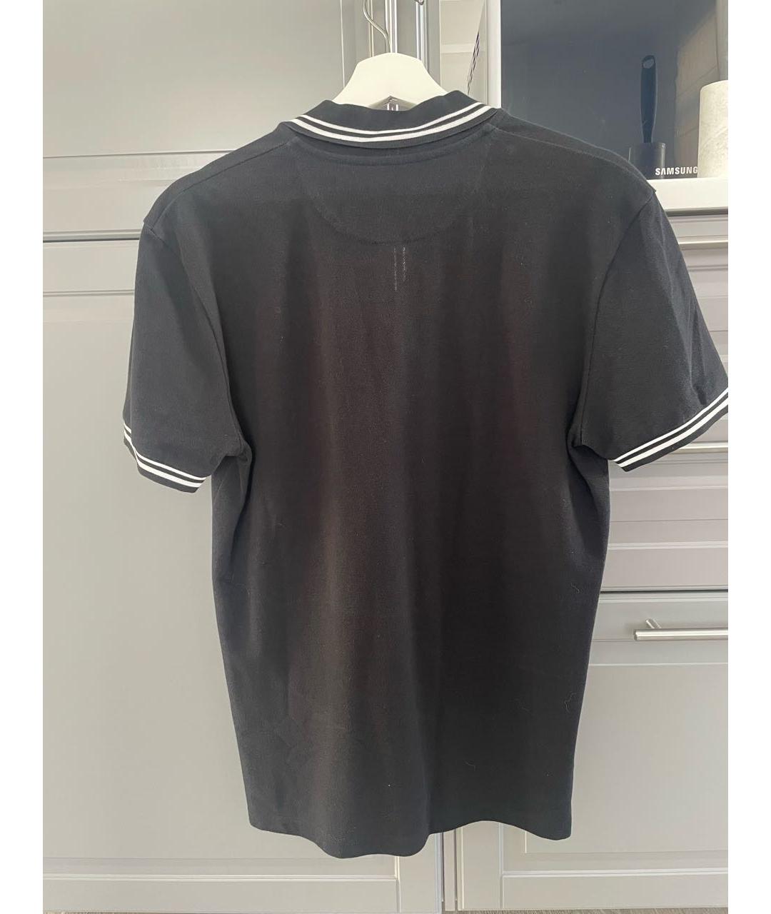 VALENTINO Черное хлопковое поло с коротким рукавом, фото 2