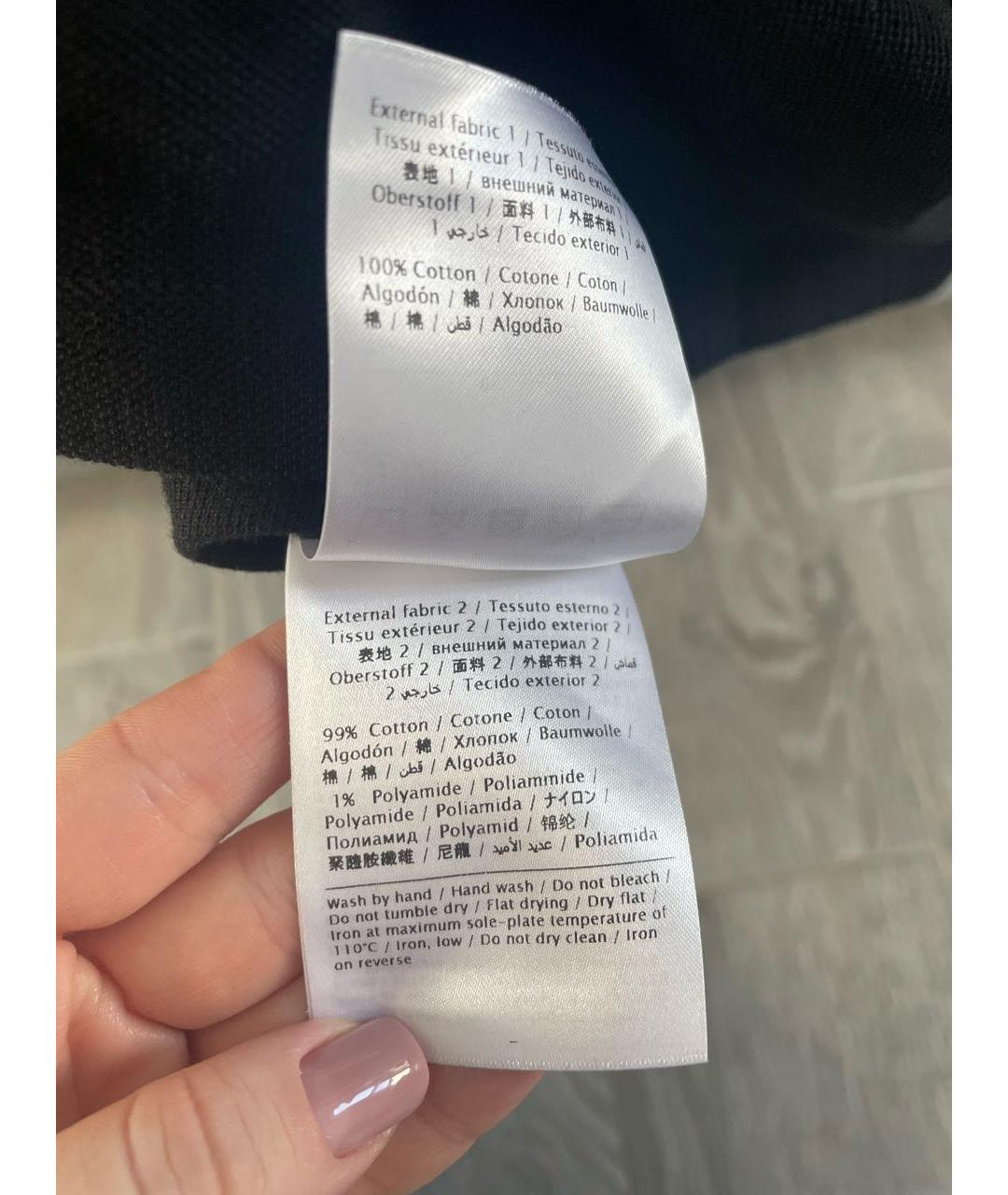 VALENTINO Черное хлопковое поло с коротким рукавом, фото 4