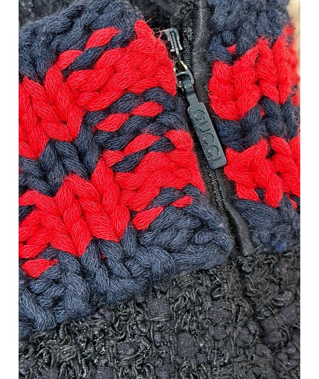 GUCCI Черная твидовая юбка миди, фото 4