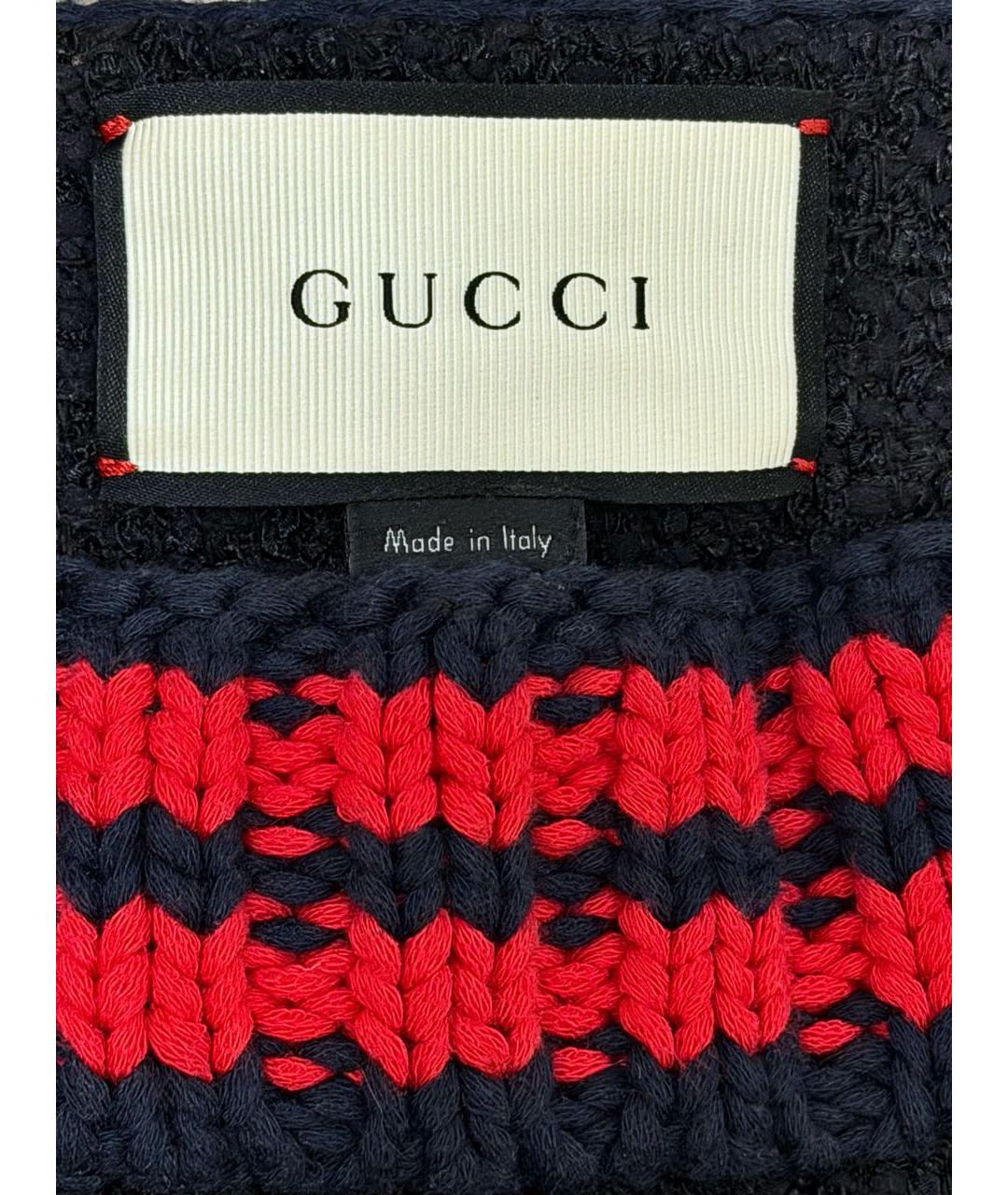 GUCCI Черная твидовая юбка миди, фото 3