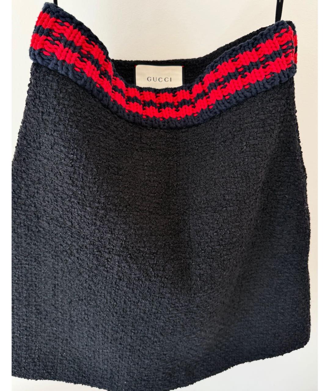 GUCCI Черная твидовая юбка миди, фото 2