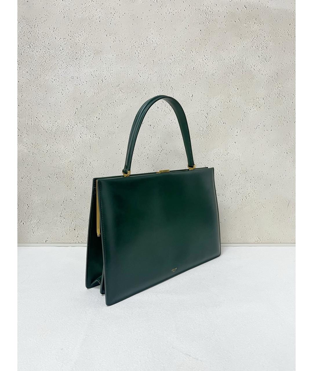 CELINE Зеленая кожаная сумка тоут, фото 4