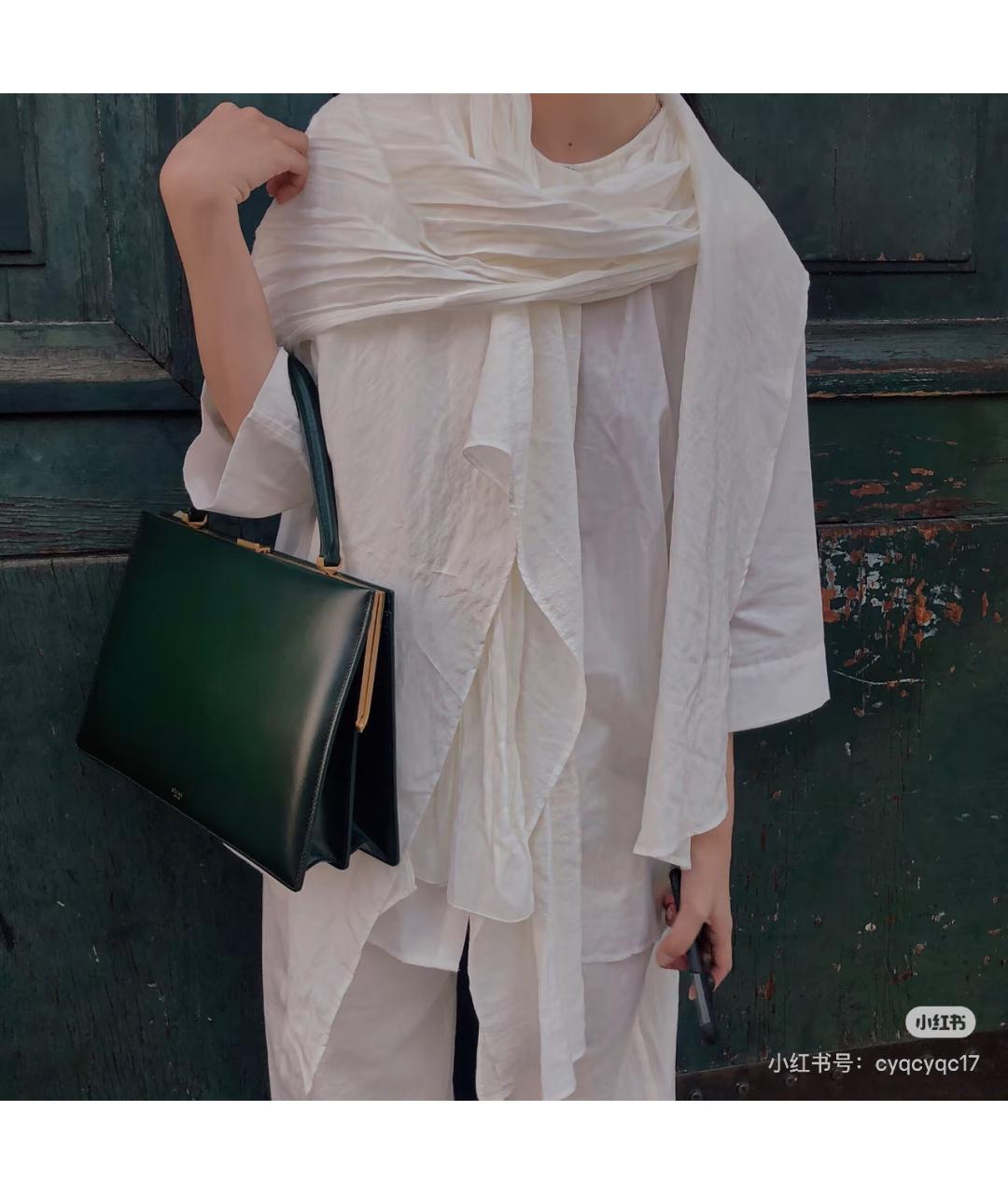 CELINE Зеленая кожаная сумка тоут, фото 6