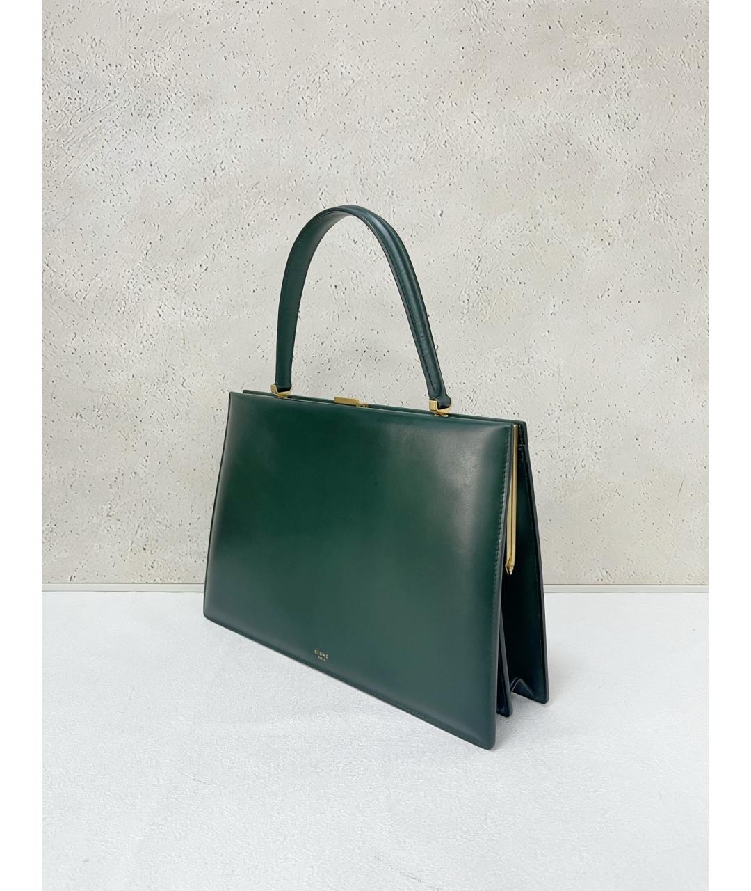 CELINE Зеленая кожаная сумка тоут, фото 3