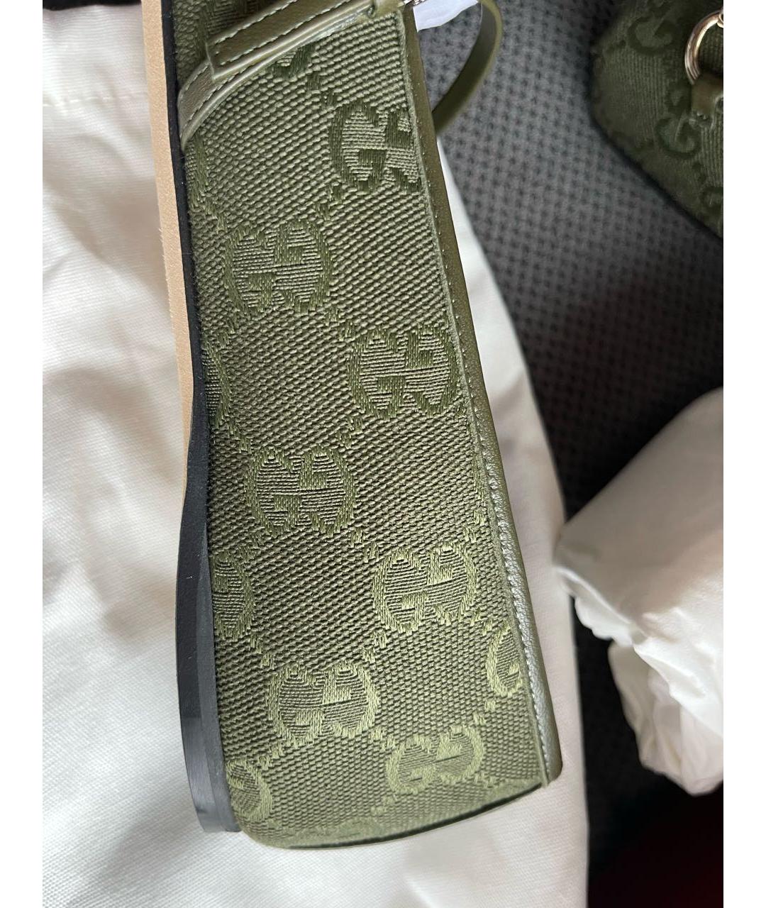 GUCCI Хаки кожаные балетки, фото 7