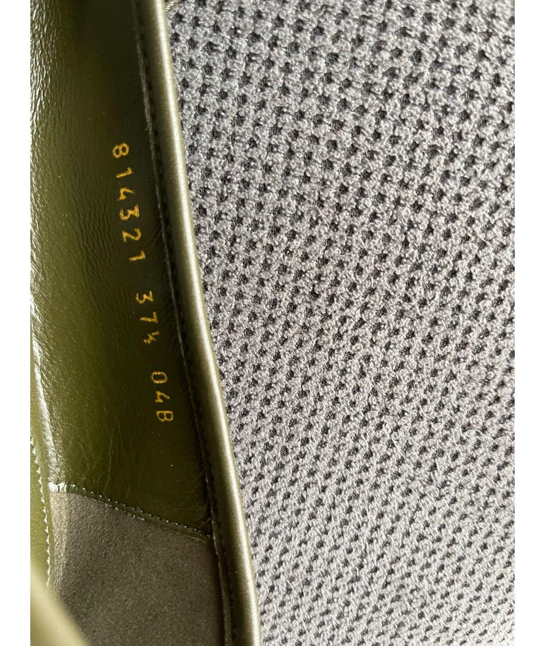 GUCCI Хаки кожаные балетки, фото 3