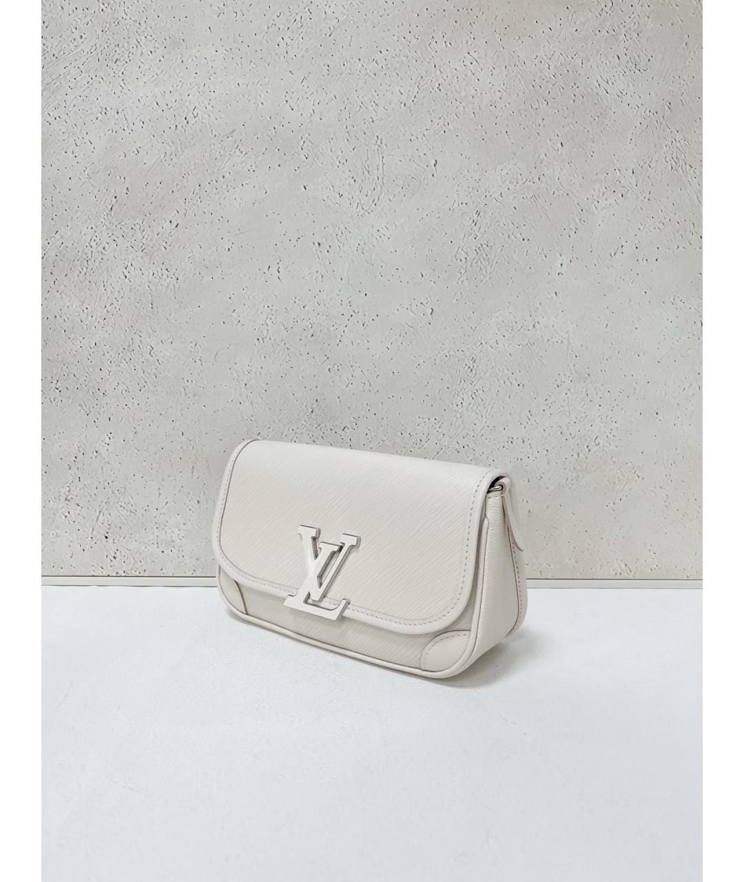 LOUIS VUITTON Белая кожаная сумка через плечо, фото 4