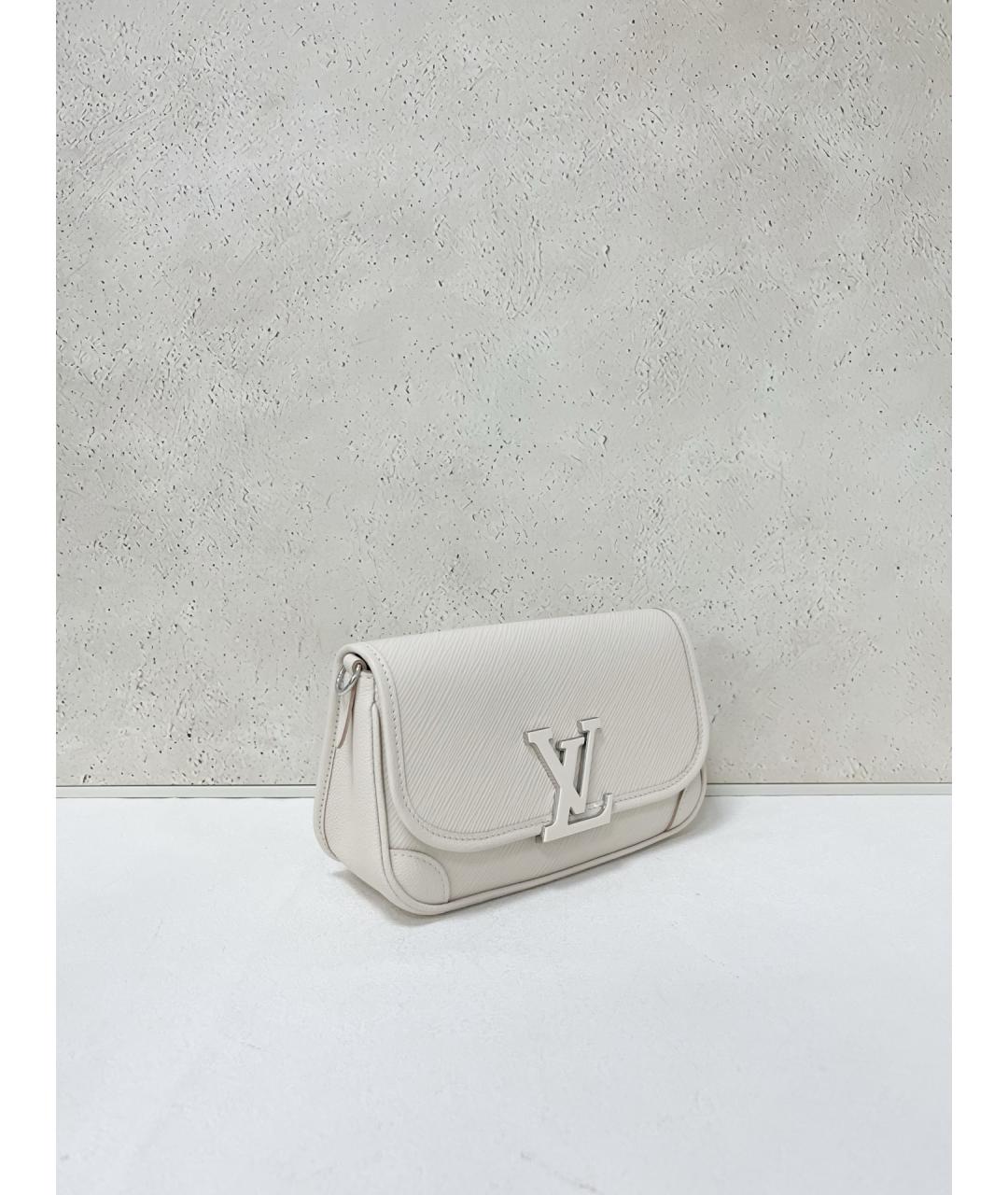 LOUIS VUITTON Белая кожаная сумка через плечо, фото 3