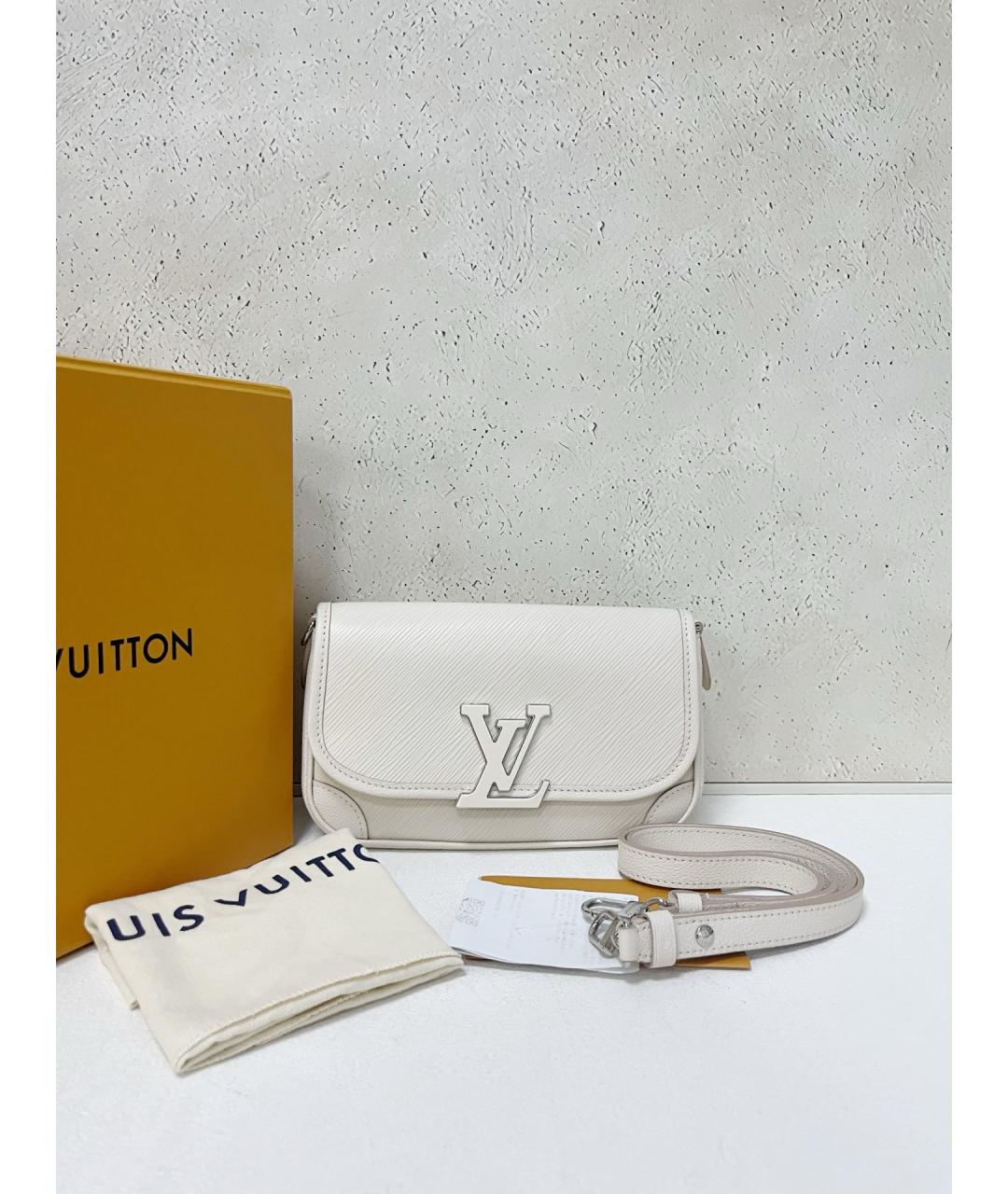 LOUIS VUITTON Белая кожаная сумка через плечо, фото 7