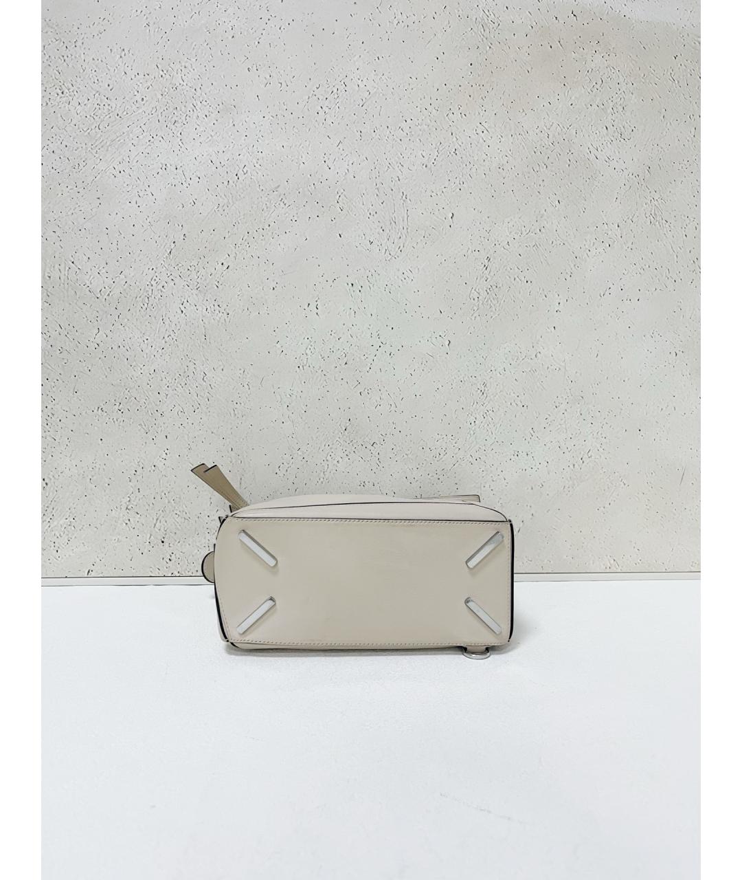 LOEWE Бежевая кожаная сумка с короткими ручками, фото 5