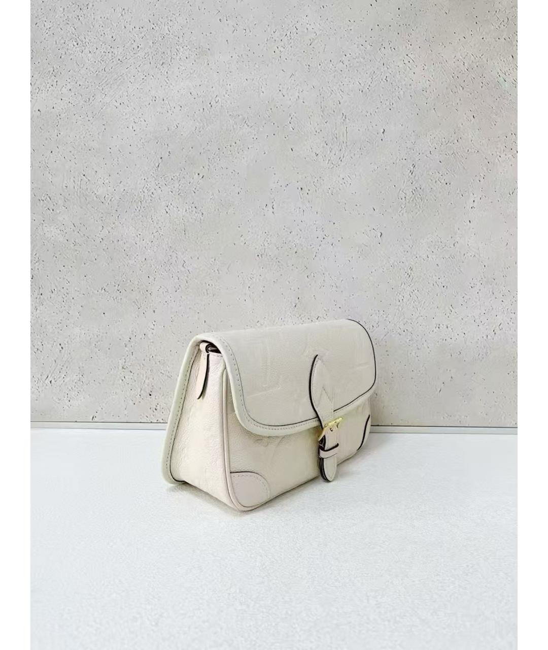 LOUIS VUITTON Белая кожаная сумка через плечо, фото 3