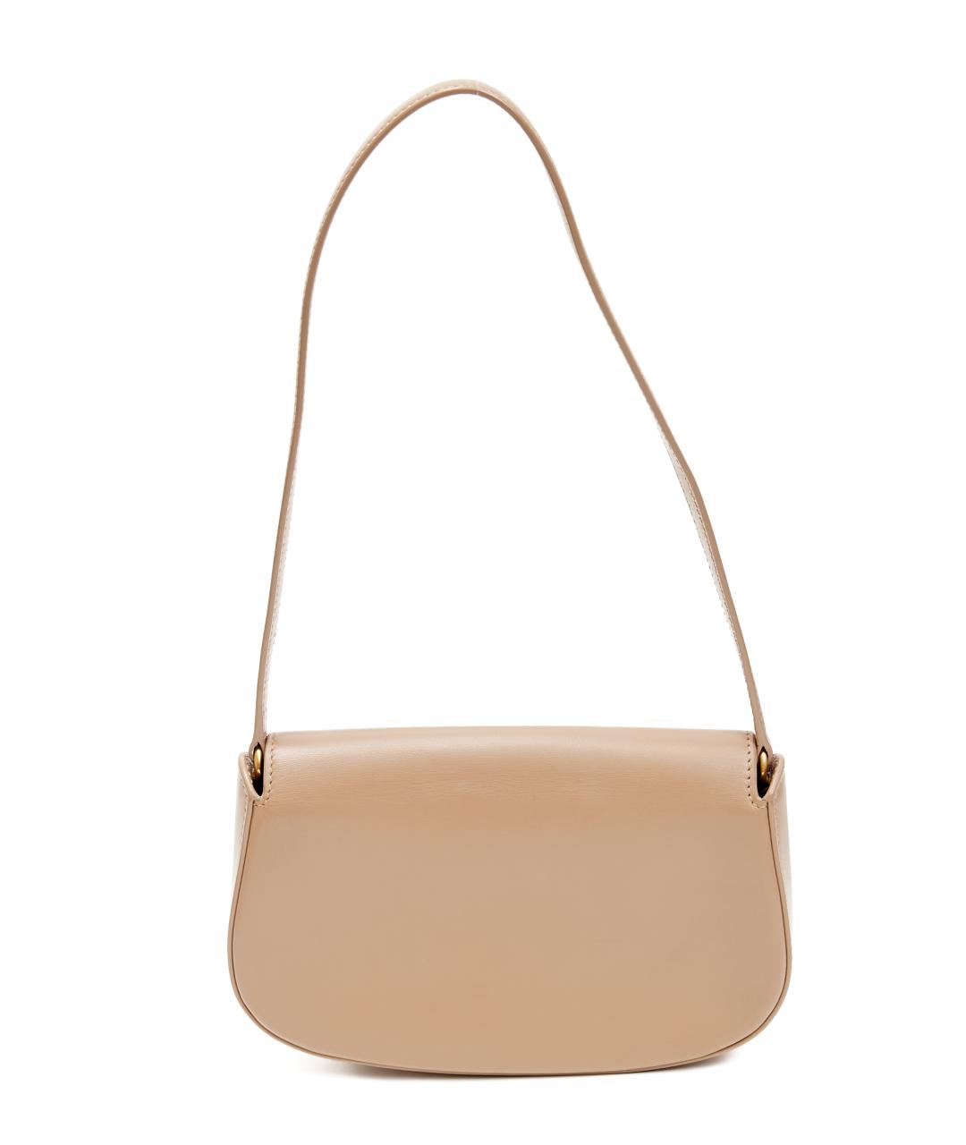 SAINT LAURENT Бежевая кожаная сумка через плечо, фото 3