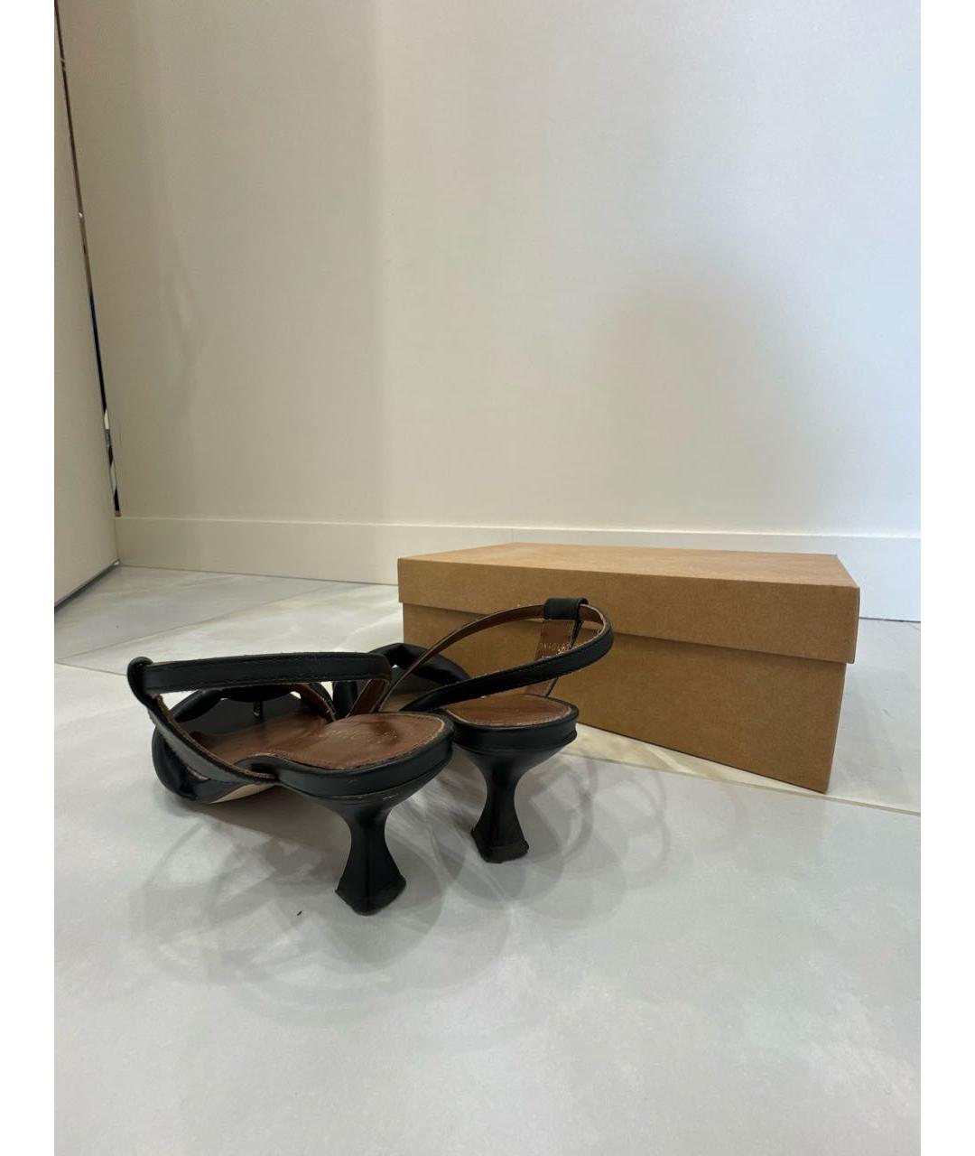 ALOHAS Черные кожаные босоножки, фото 4