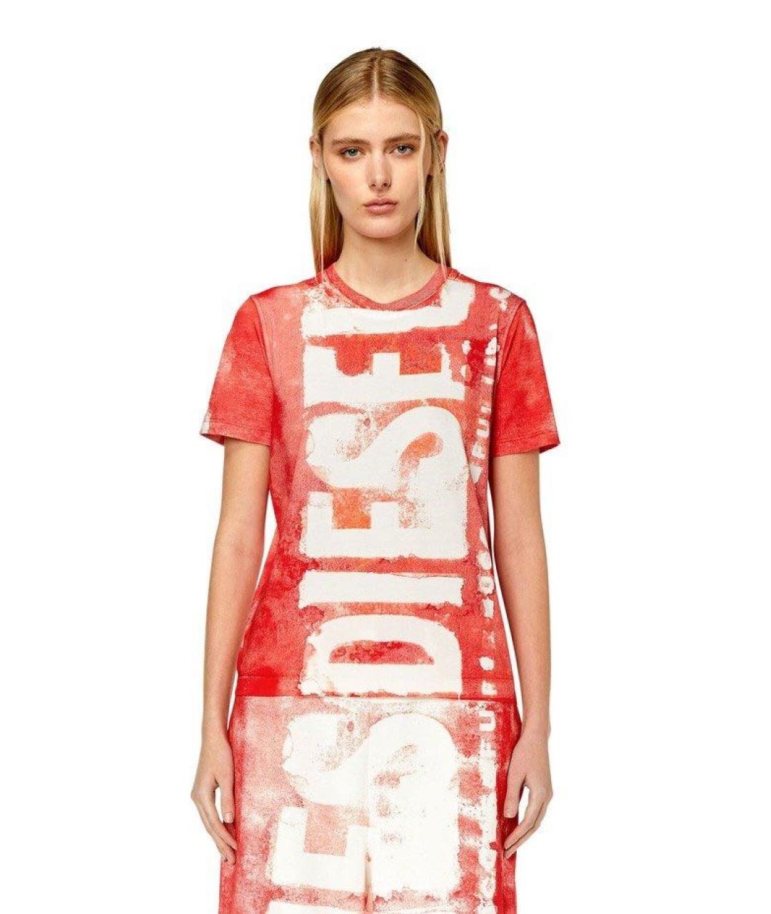 DIESEL Красная хлопковая футболка, фото 2