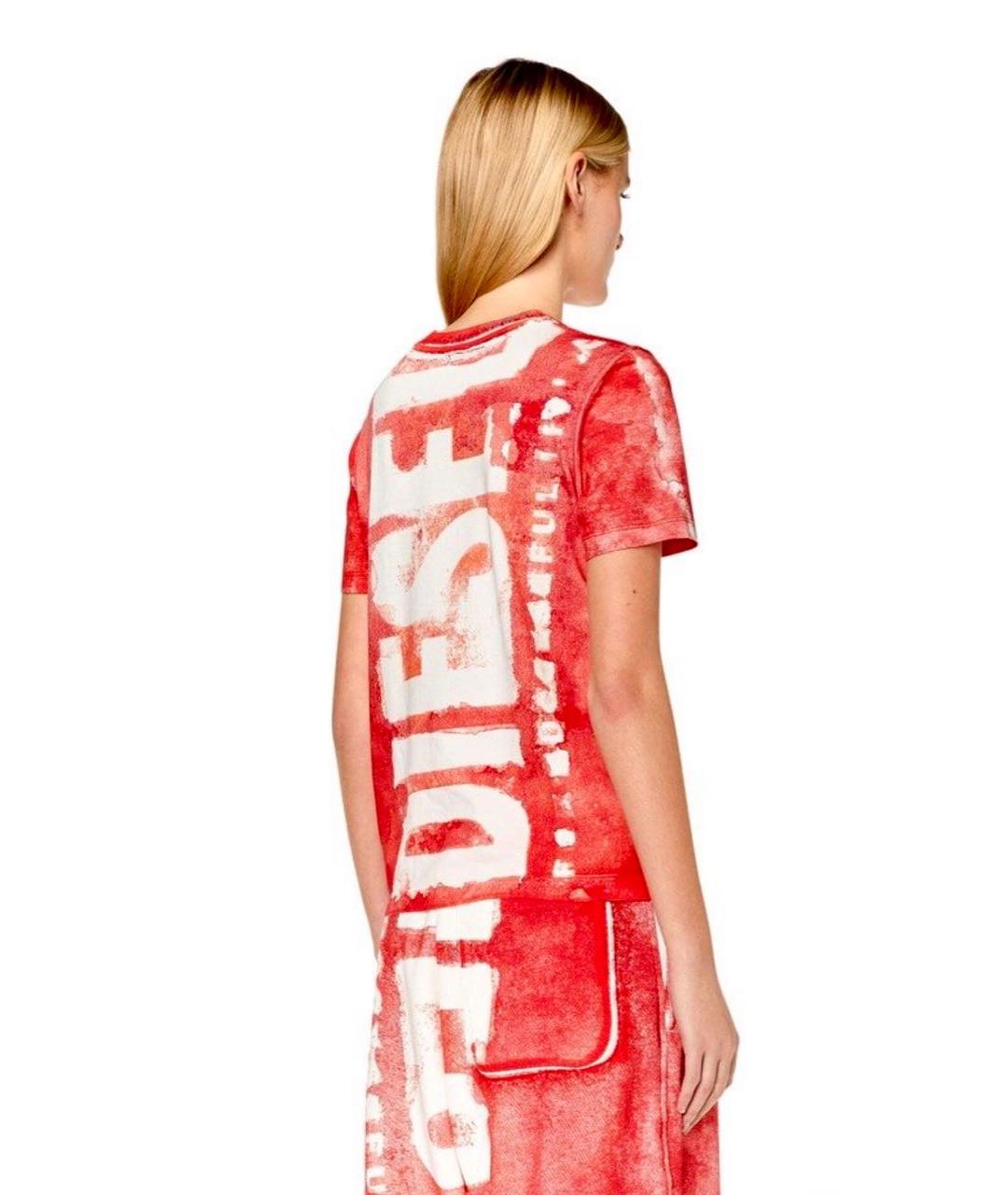 DIESEL Красная хлопковая футболка, фото 3