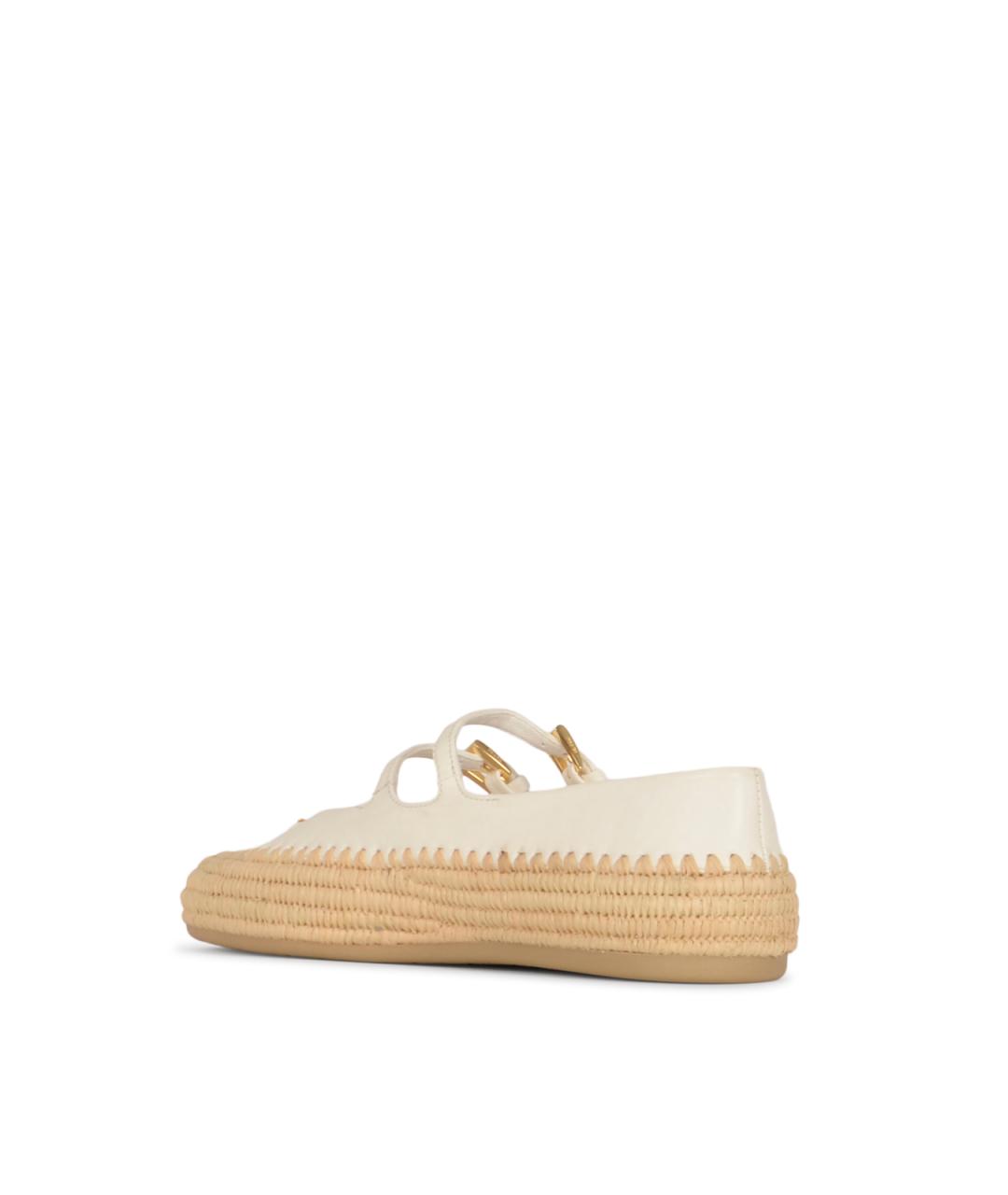 PRADA Бежевые кожаные балетки, фото 3