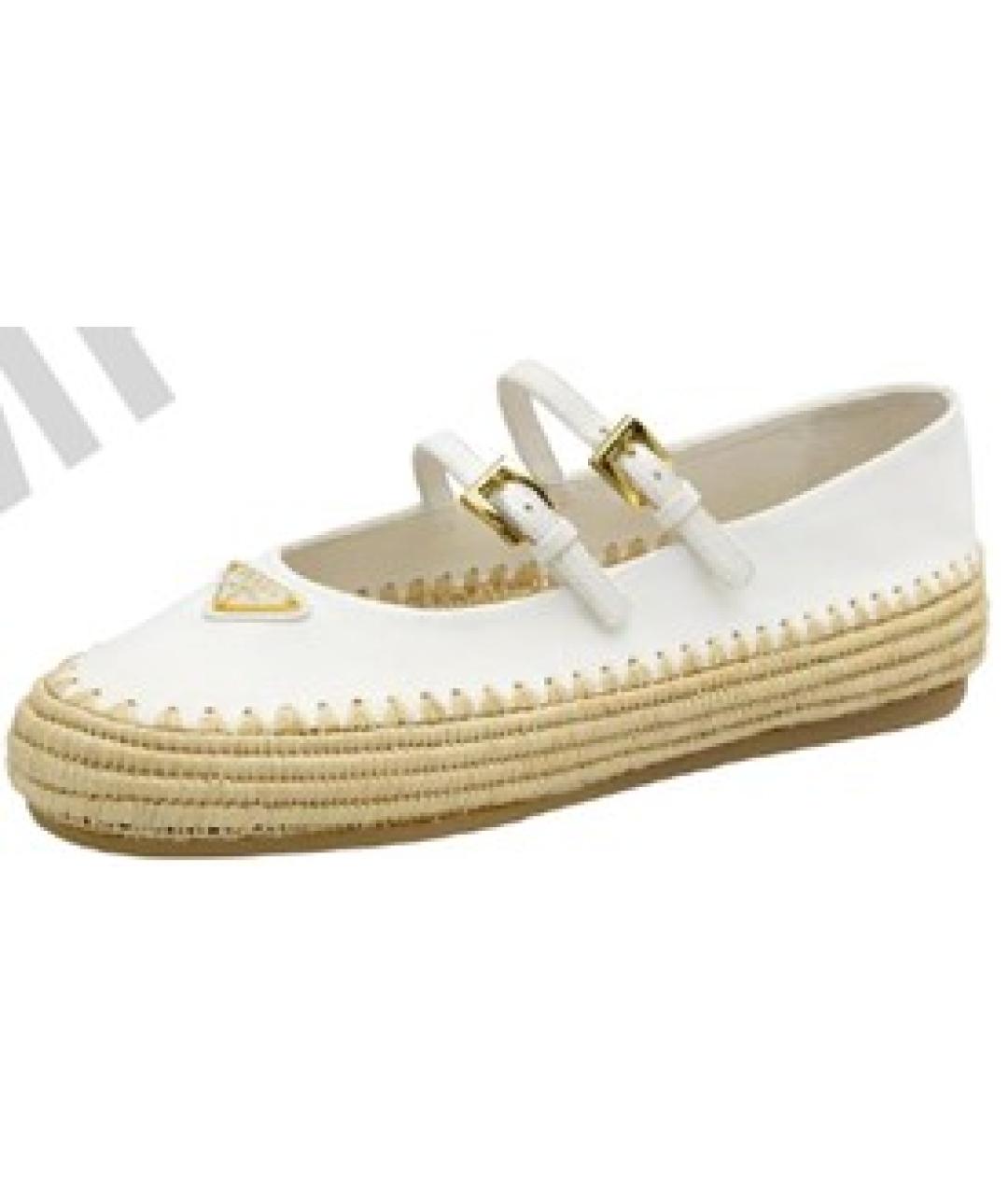 PRADA Бежевые кожаные балетки, фото 4