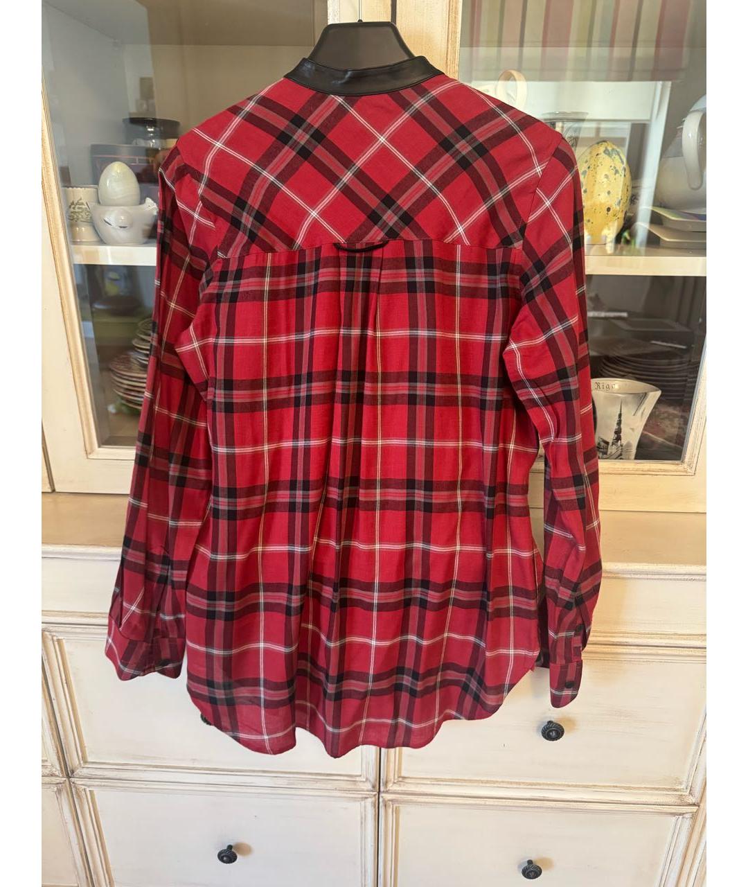 VINCE Бордовая хлопковая рубашка, фото 2