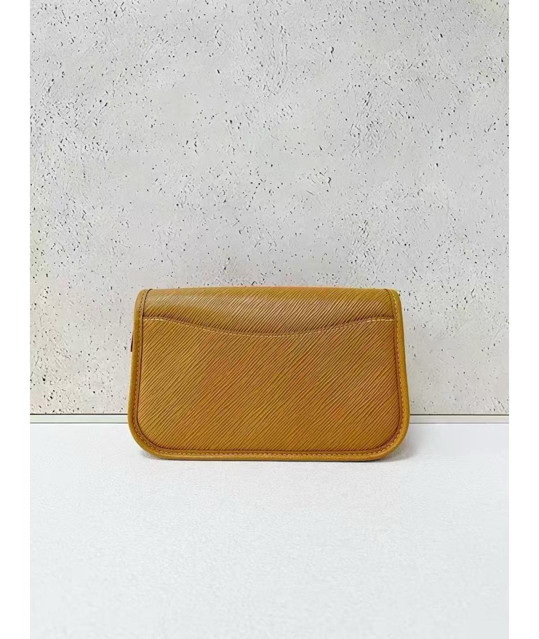 LOUIS VUITTON Горчичная кожаная сумка через плечо, фото 2