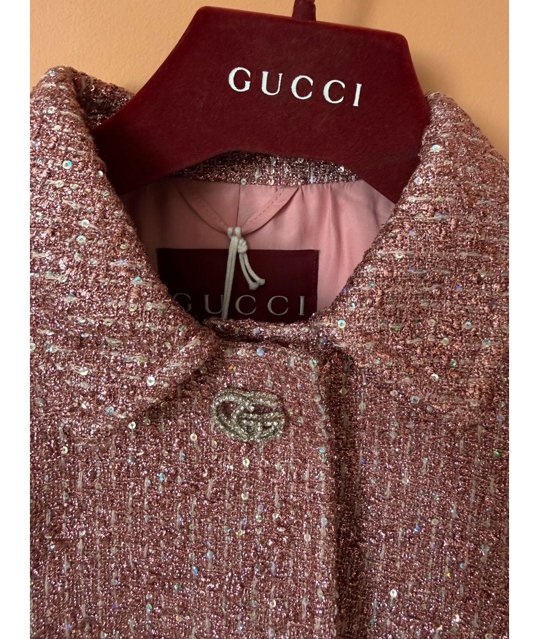 GUCCI Розовый полиэстеровый жакет/пиджак, фото 5