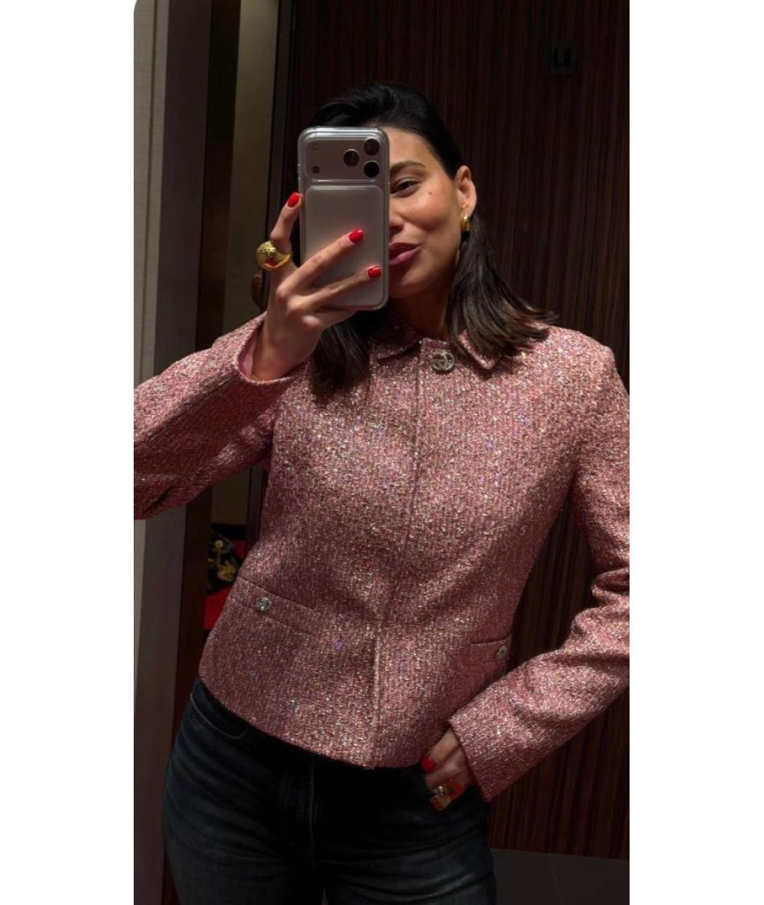 GUCCI Розовый полиэстеровый жакет/пиджак, фото 8