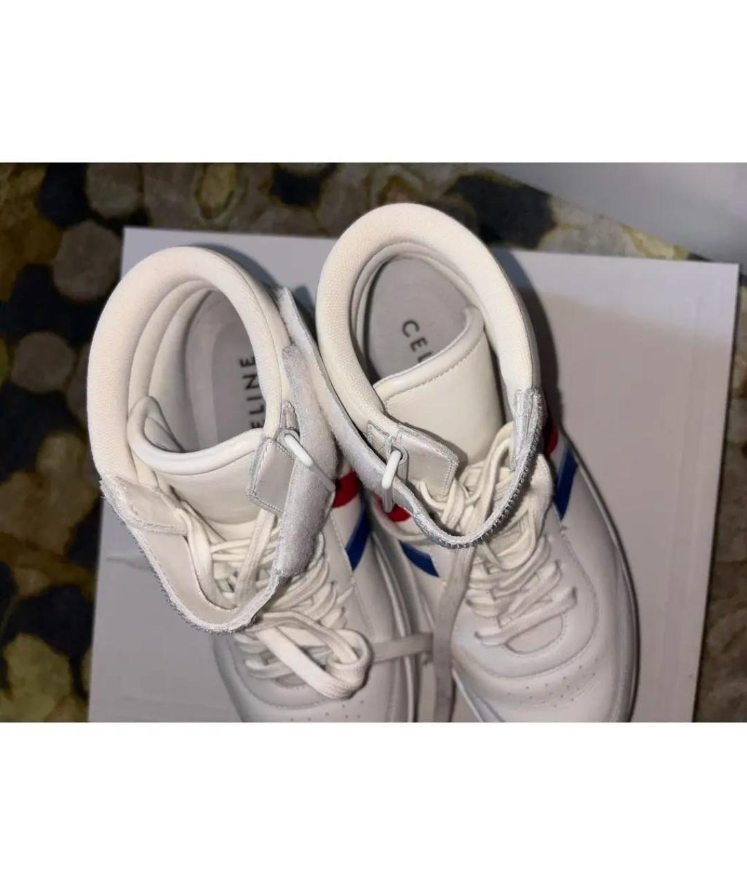 CELINE Белые кожаные кеды, фото 4