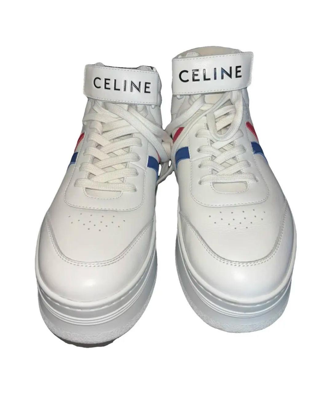 CELINE Белые кожаные кеды, фото 7