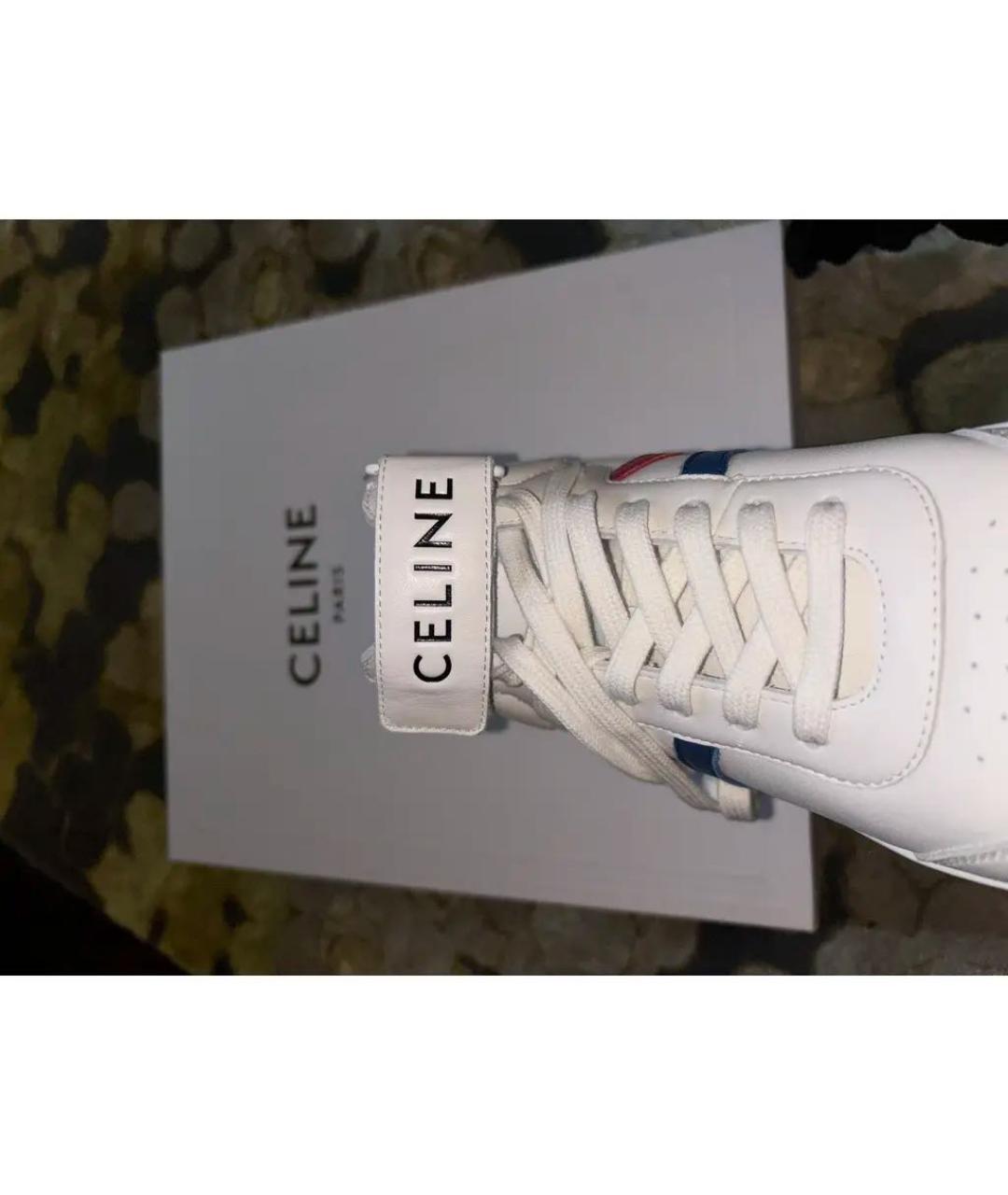 CELINE Белые кожаные кеды, фото 3