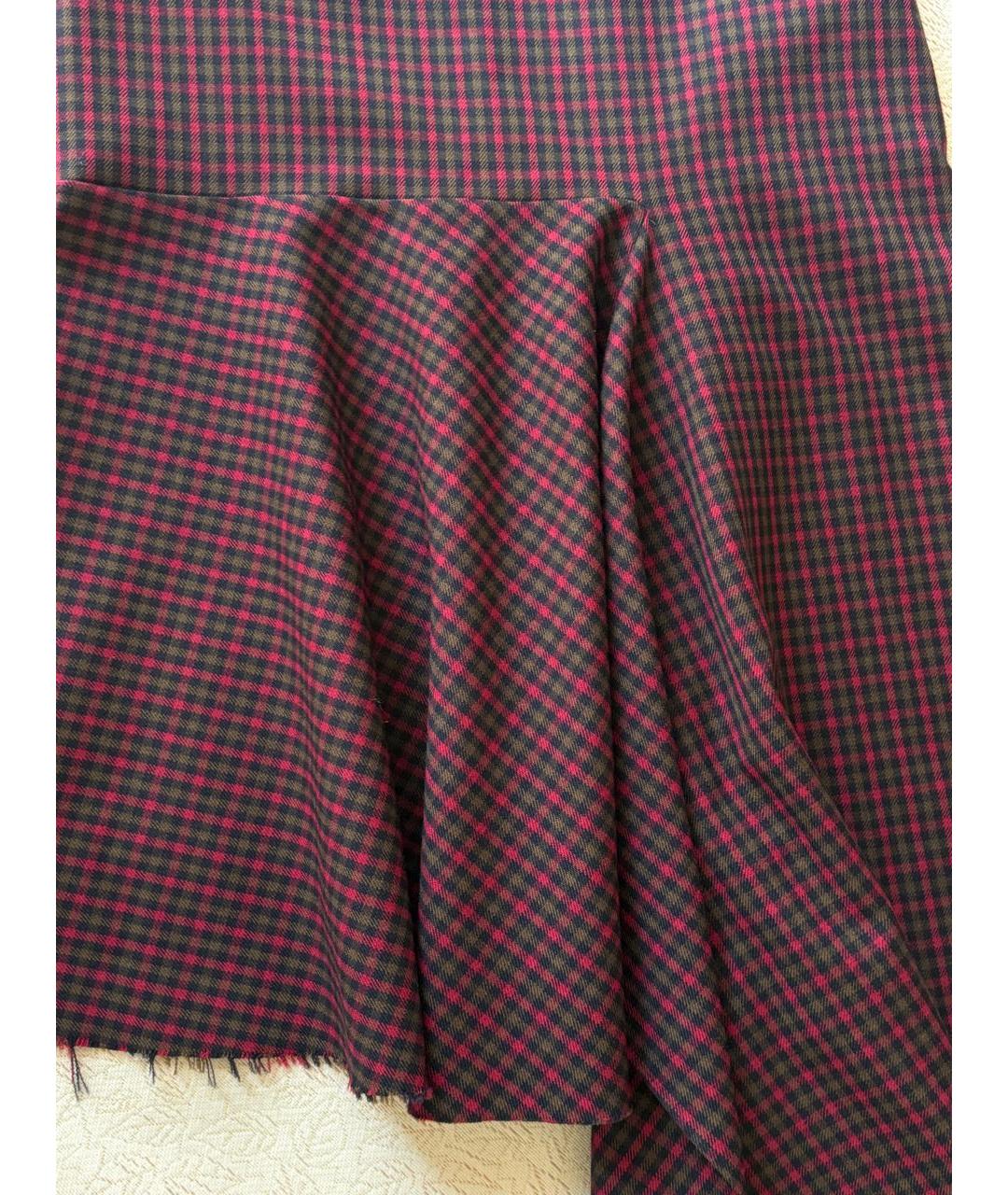 BALENCIAGA Бордовая шерстяная юбка миди, фото 4