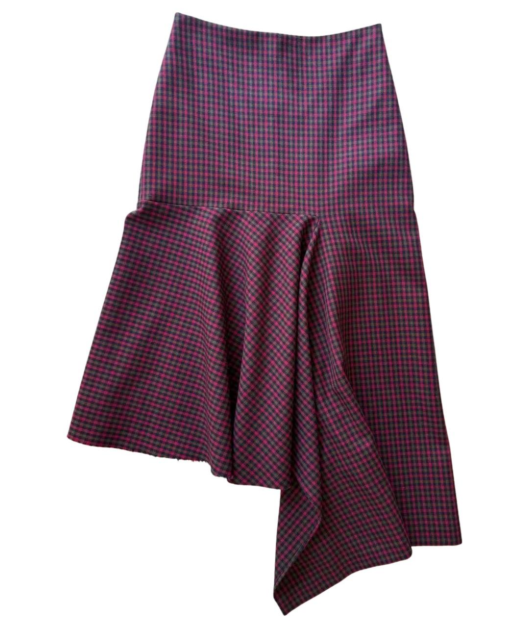 BALENCIAGA Бордовая шерстяная юбка миди, фото 1