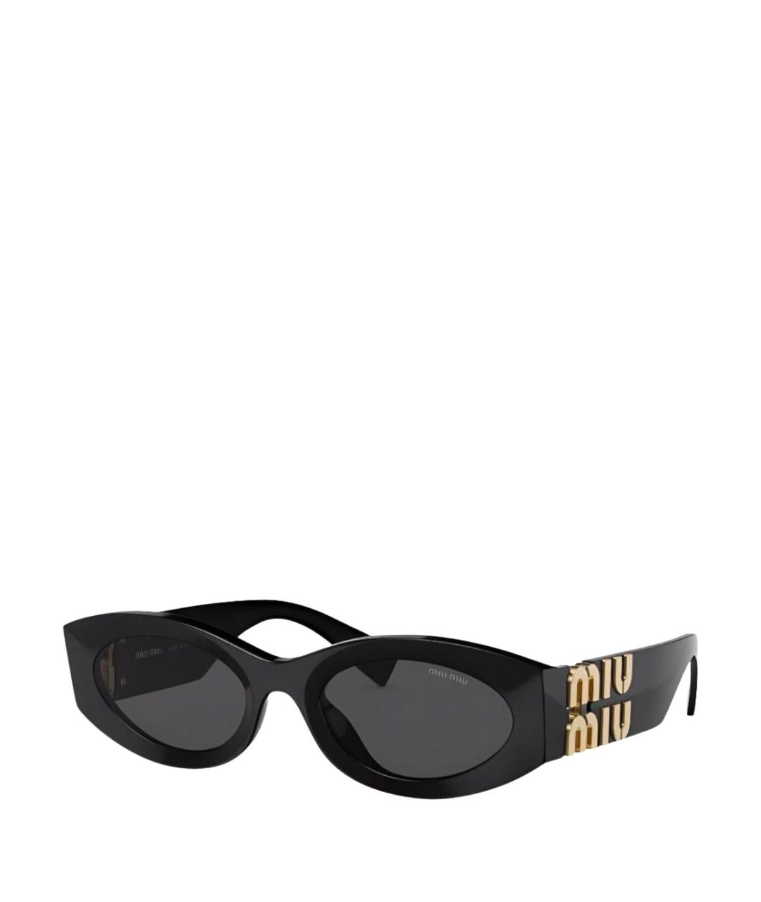 MIU MIU Черные пластиковые солнцезащитные очки, фото 1