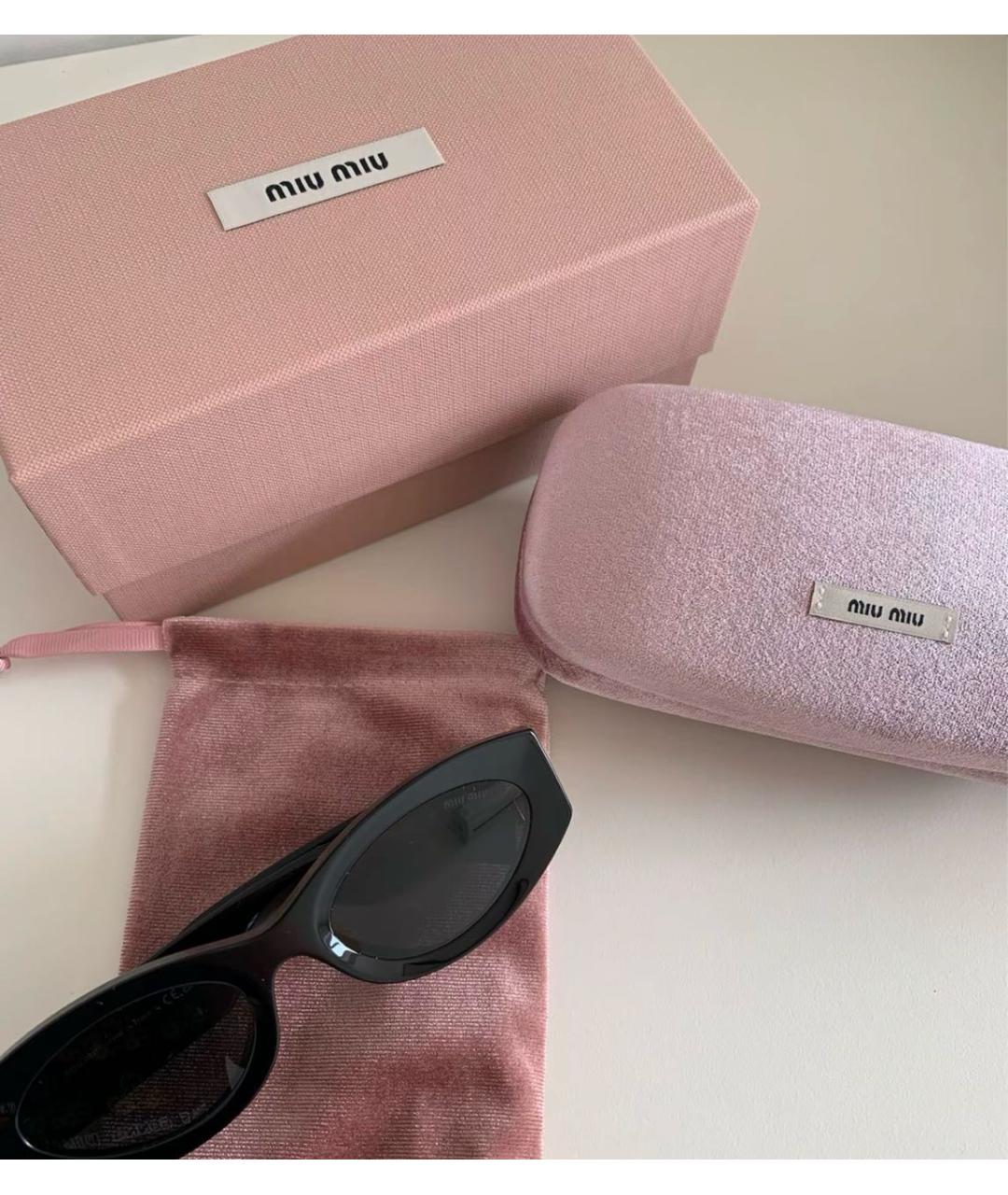 MIU MIU Черные пластиковые солнцезащитные очки, фото 6