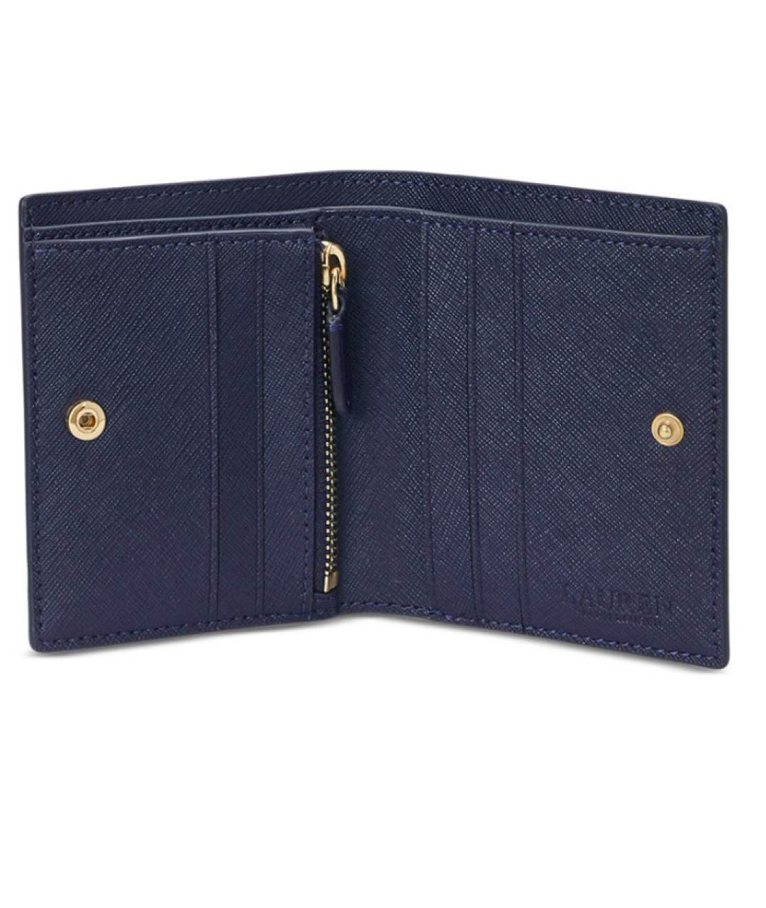 RALPH LAUREN Синий кожаный кошелек, фото 4