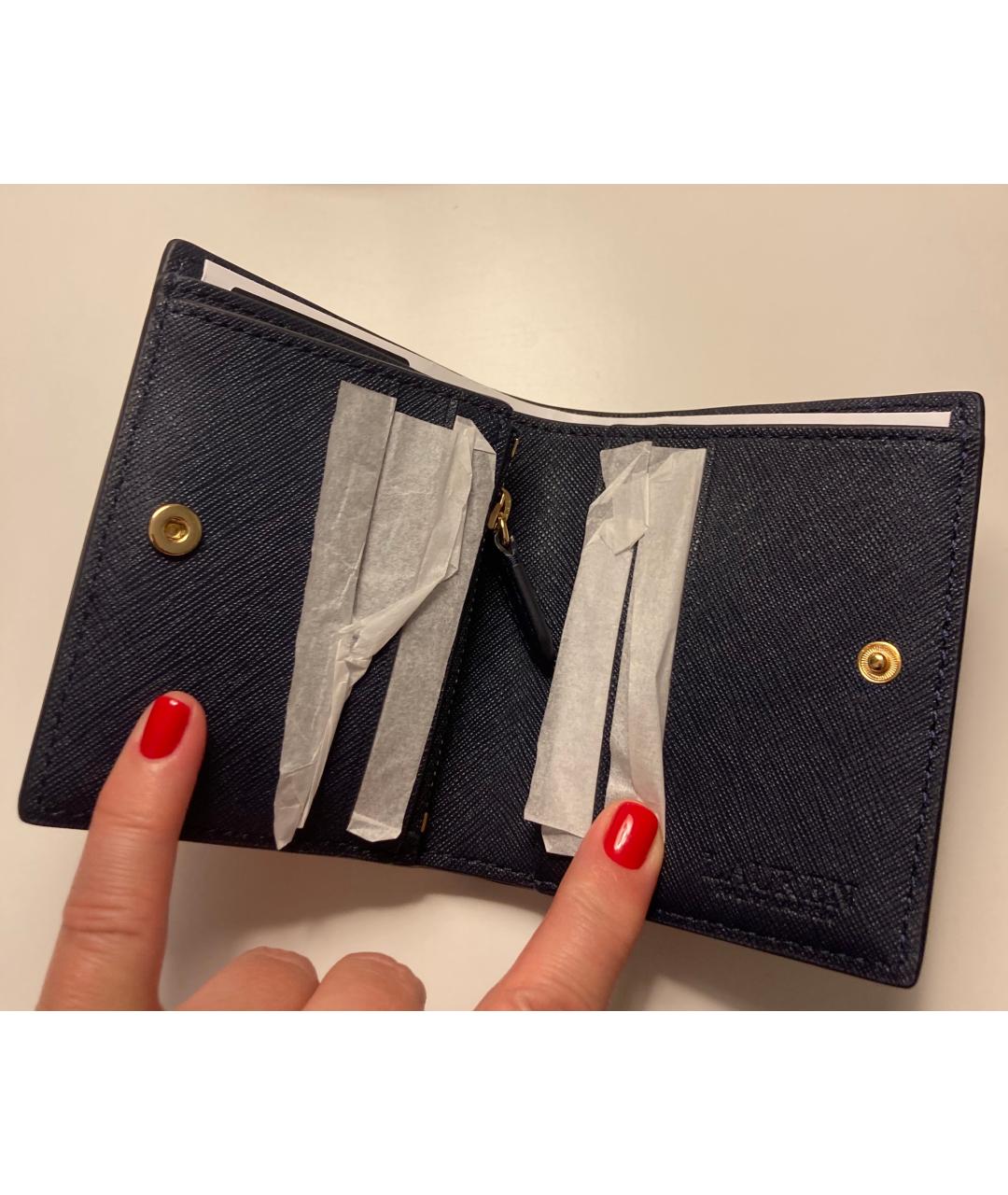 RALPH LAUREN Синий кожаный кошелек, фото 2