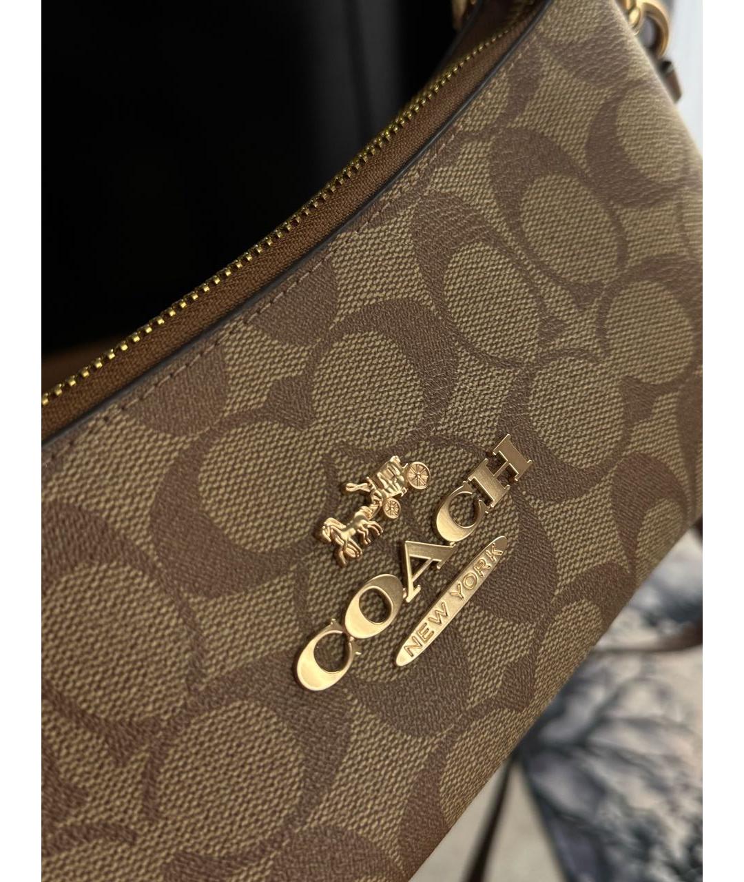COACH Коричневая сумка через плечо, фото 4