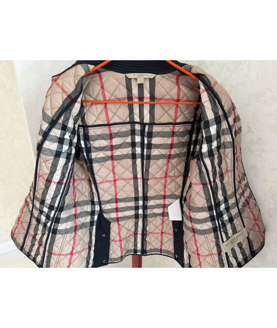BURBERRY Темно-синяя полиамидовая куртка, фото 4