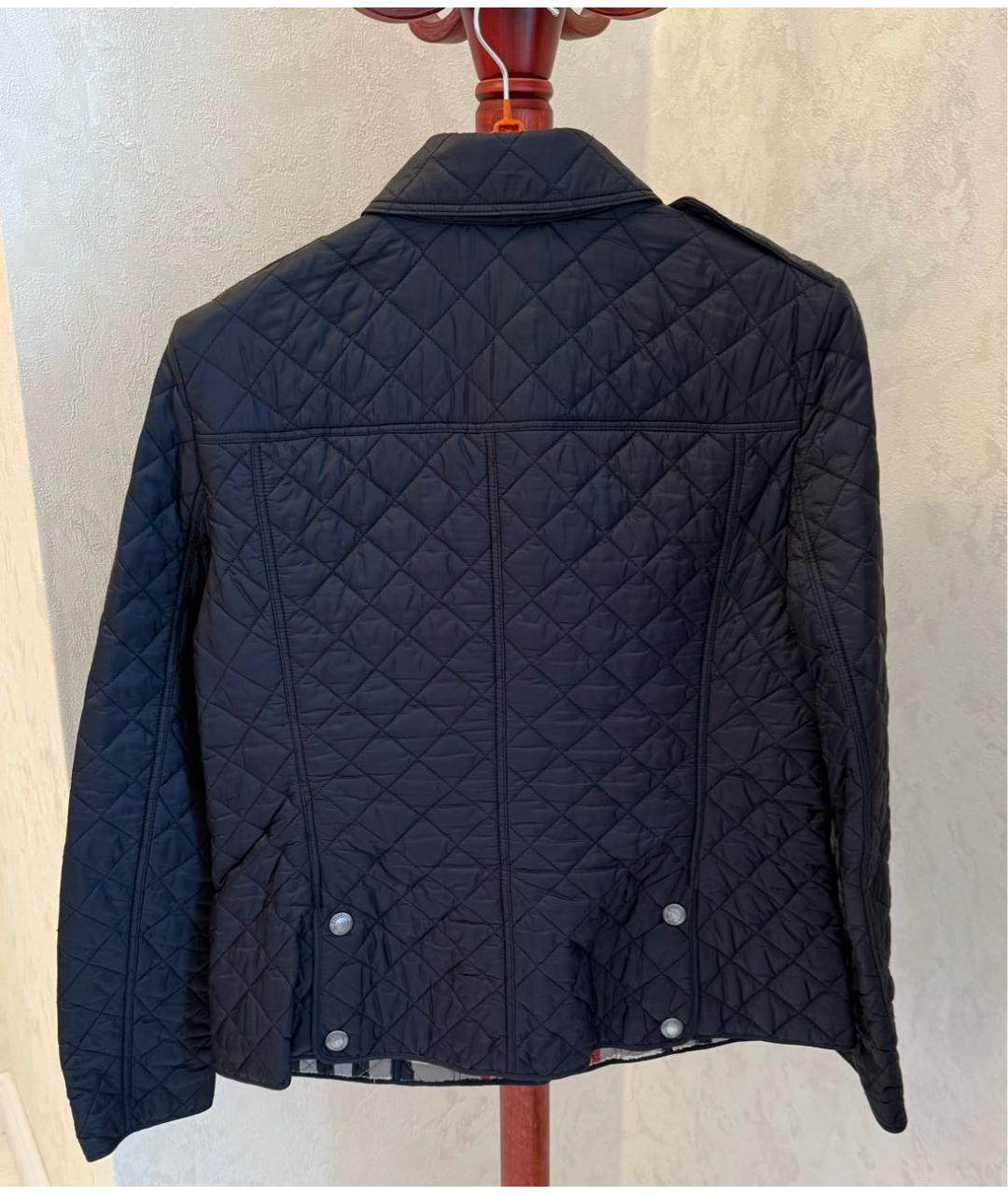 BURBERRY Темно-синяя полиамидовая куртка, фото 2