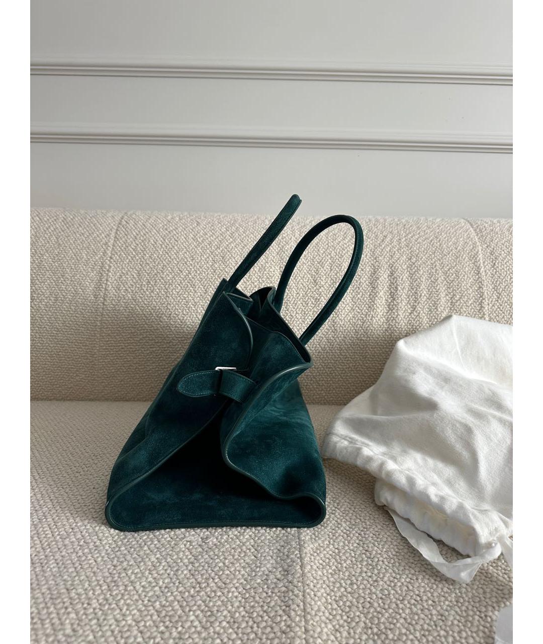 THE ROW Зеленая замшевая сумка тоут, фото 2