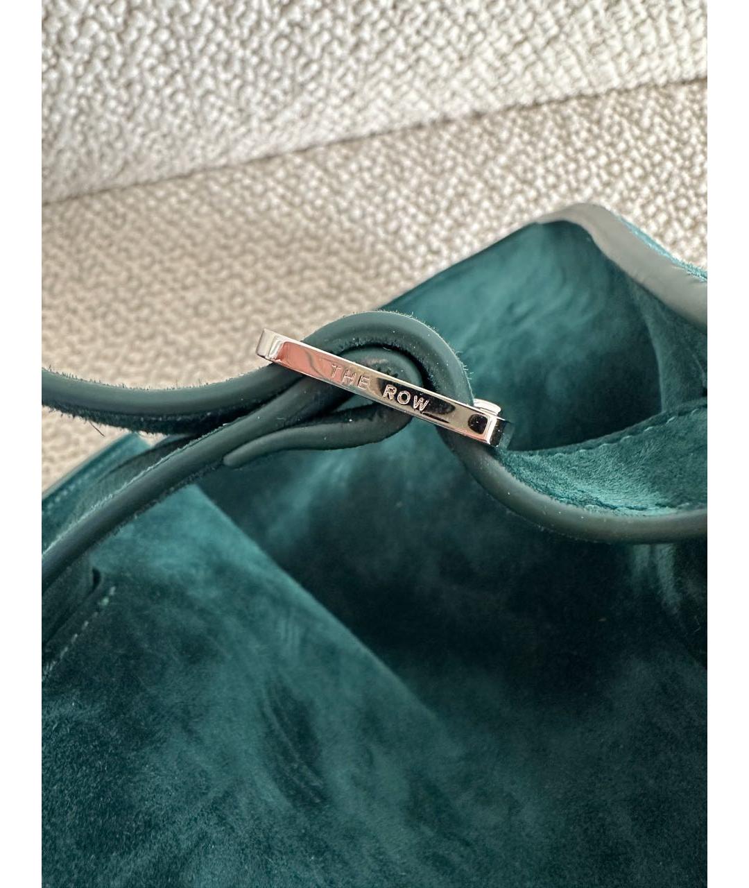 THE ROW Зеленая замшевая сумка тоут, фото 5