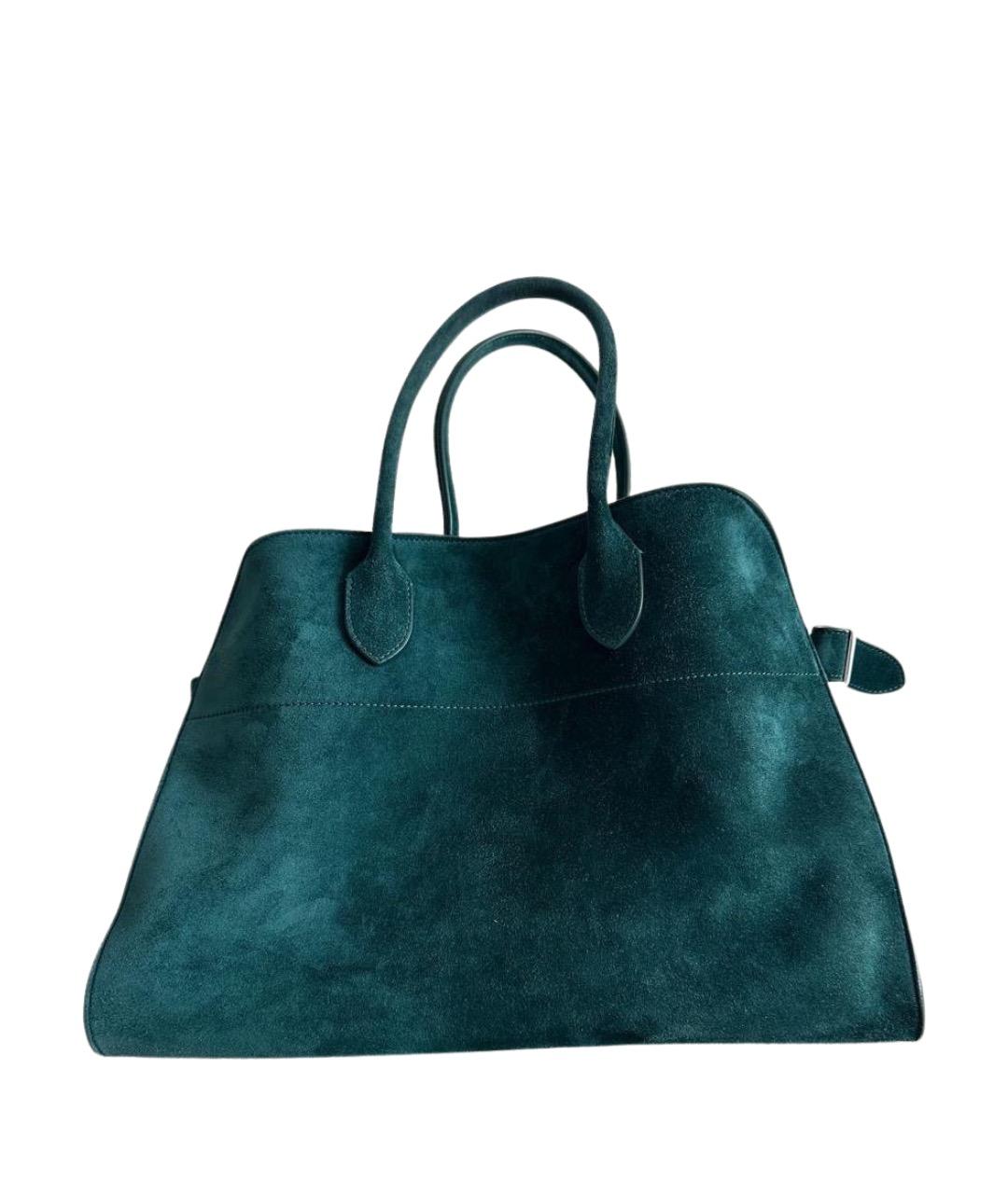 THE ROW Зеленая замшевая сумка тоут, фото 1