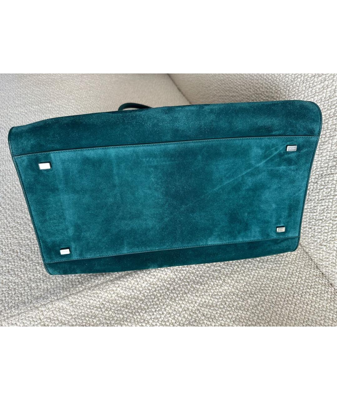 THE ROW Зеленая замшевая сумка тоут, фото 3